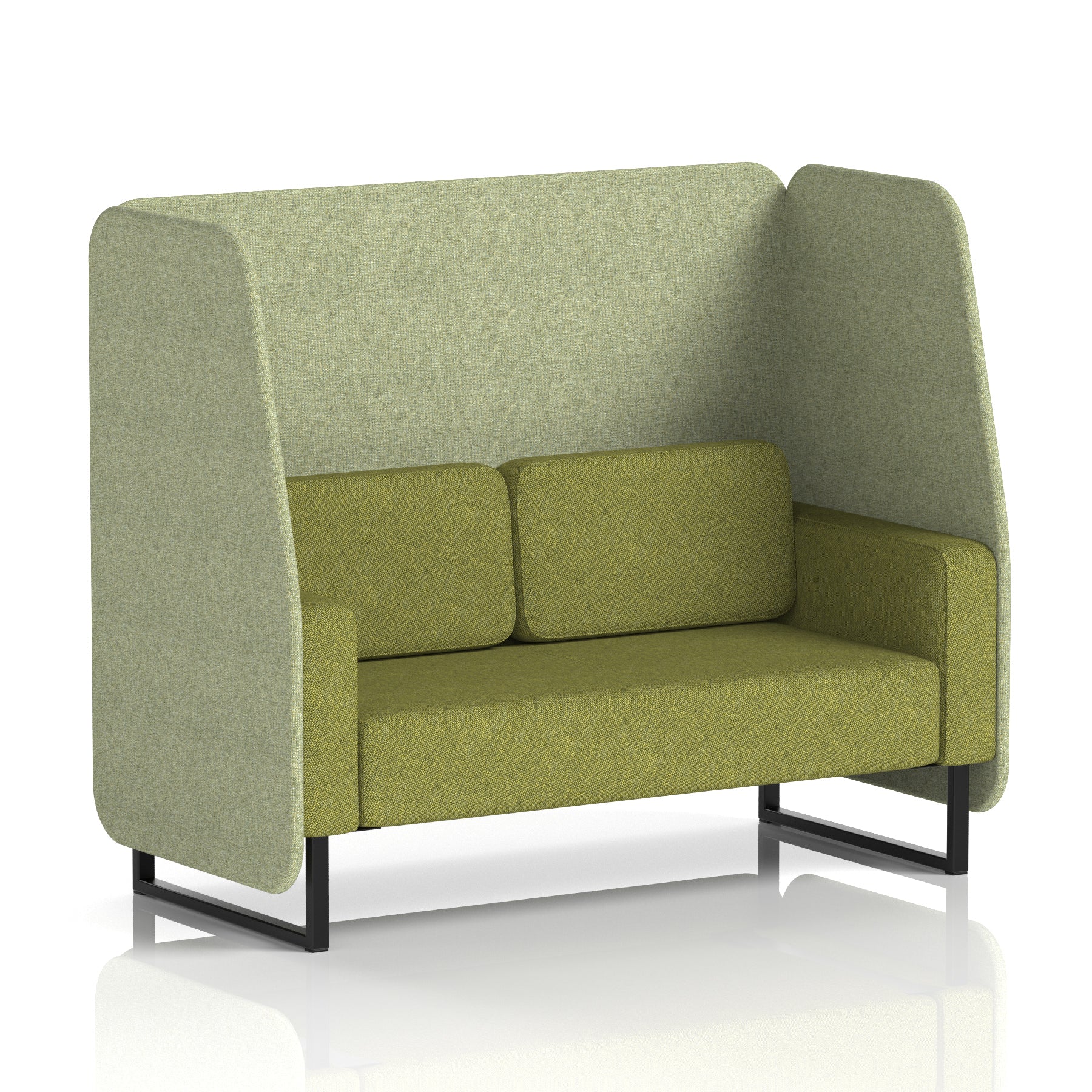 Brixworth Open Office Booth Pod, 1–3 Seater, Multiple Two-Tone Colour Options, Black or White Frame, Plywood & Fabric, Self-Assembly, 10yr Frame/5yr Fabric Warranty