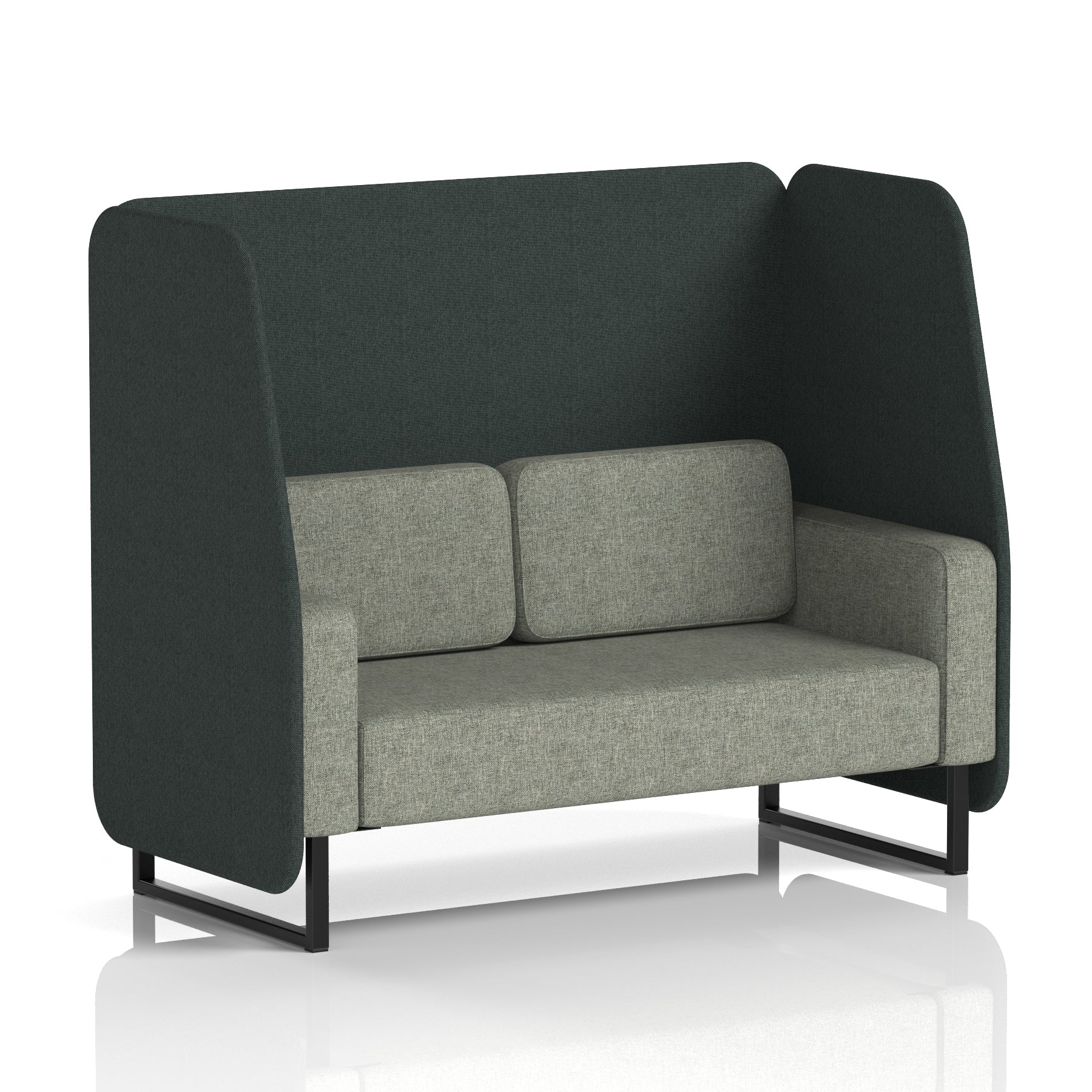 Brixworth Open Office Booth Pod, 1–3 Seater, Multiple Two-Tone Colour Options, Black or White Frame, Plywood & Fabric, Self-Assembly, 10yr Frame/5yr Fabric Warranty