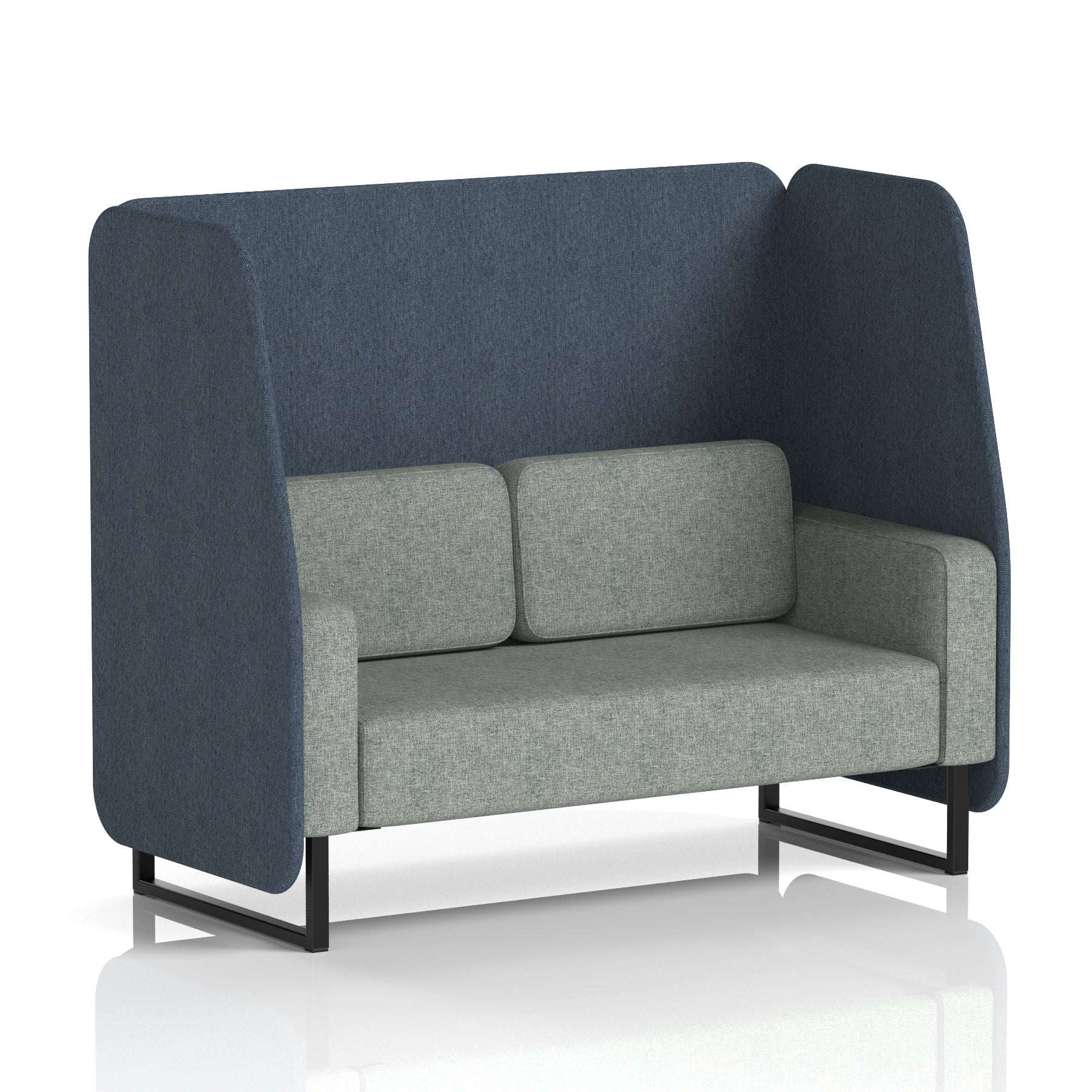 Brixworth Open Office Booth Pod, 1–3 Seater, Multiple Two-Tone Colour Options, Black or White Frame, Plywood & Fabric, Self-Assembly, 10yr Frame/5yr Fabric Warranty