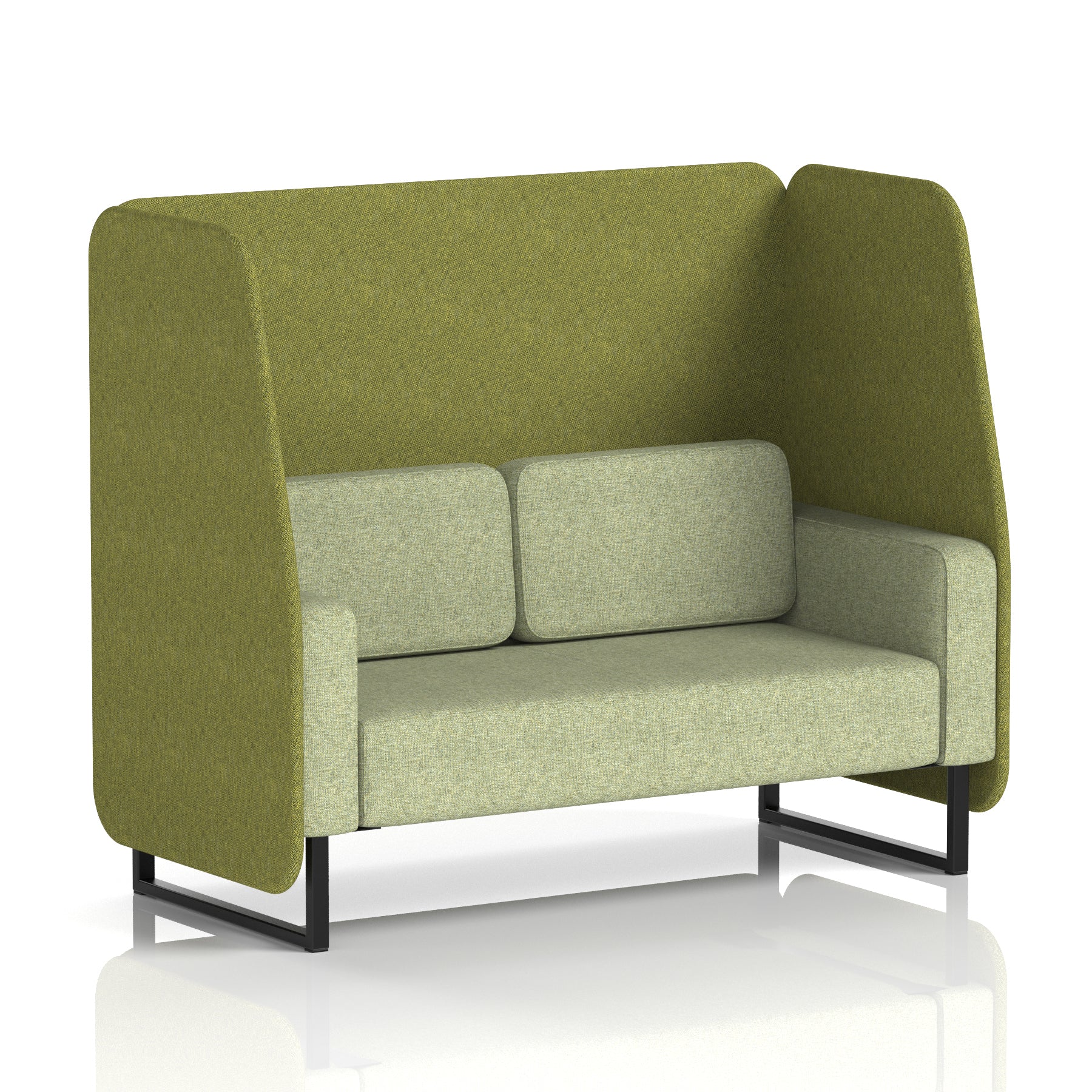 Brixworth Open Office Booth Pod, 1–3 Seater, Multiple Two-Tone Colour Options, Black or White Frame, Plywood & Fabric, Self-Assembly, 10yr Frame/5yr Fabric Warranty