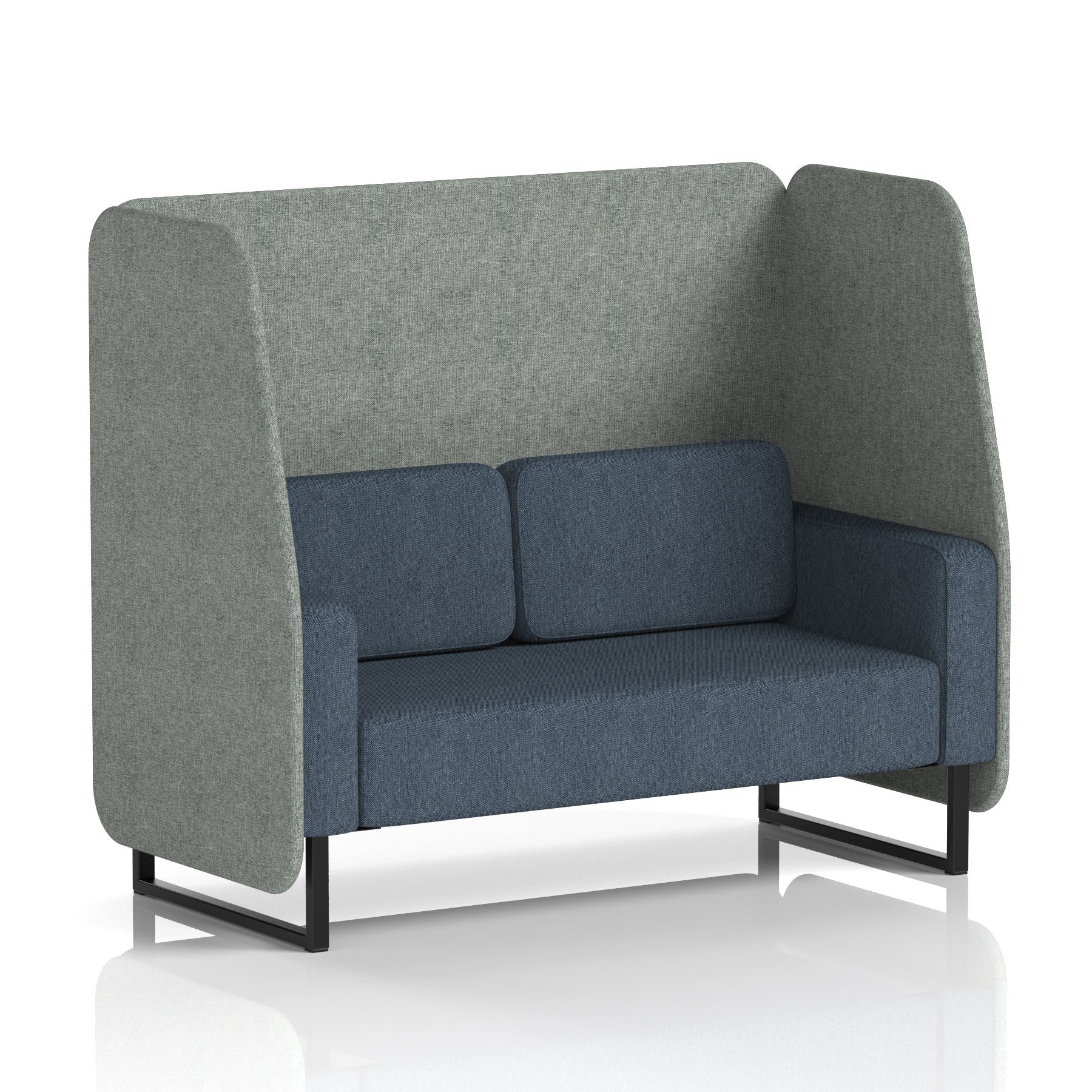Brixworth Open Office Booth Pod, 1–3 Seater, Multiple Two-Tone Colour Options, Black or White Frame, Plywood & Fabric, Self-Assembly, 10yr Frame/5yr Fabric Warranty