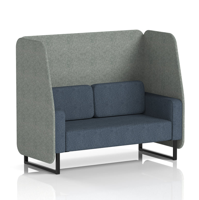 Brixworth Open Office Booth Pod, 1–3 Seater, Multiple Two-Tone Colour Options, Black or White Frame, Plywood & Fabric, Self-Assembly, 10yr Frame/5yr Fabric Warranty