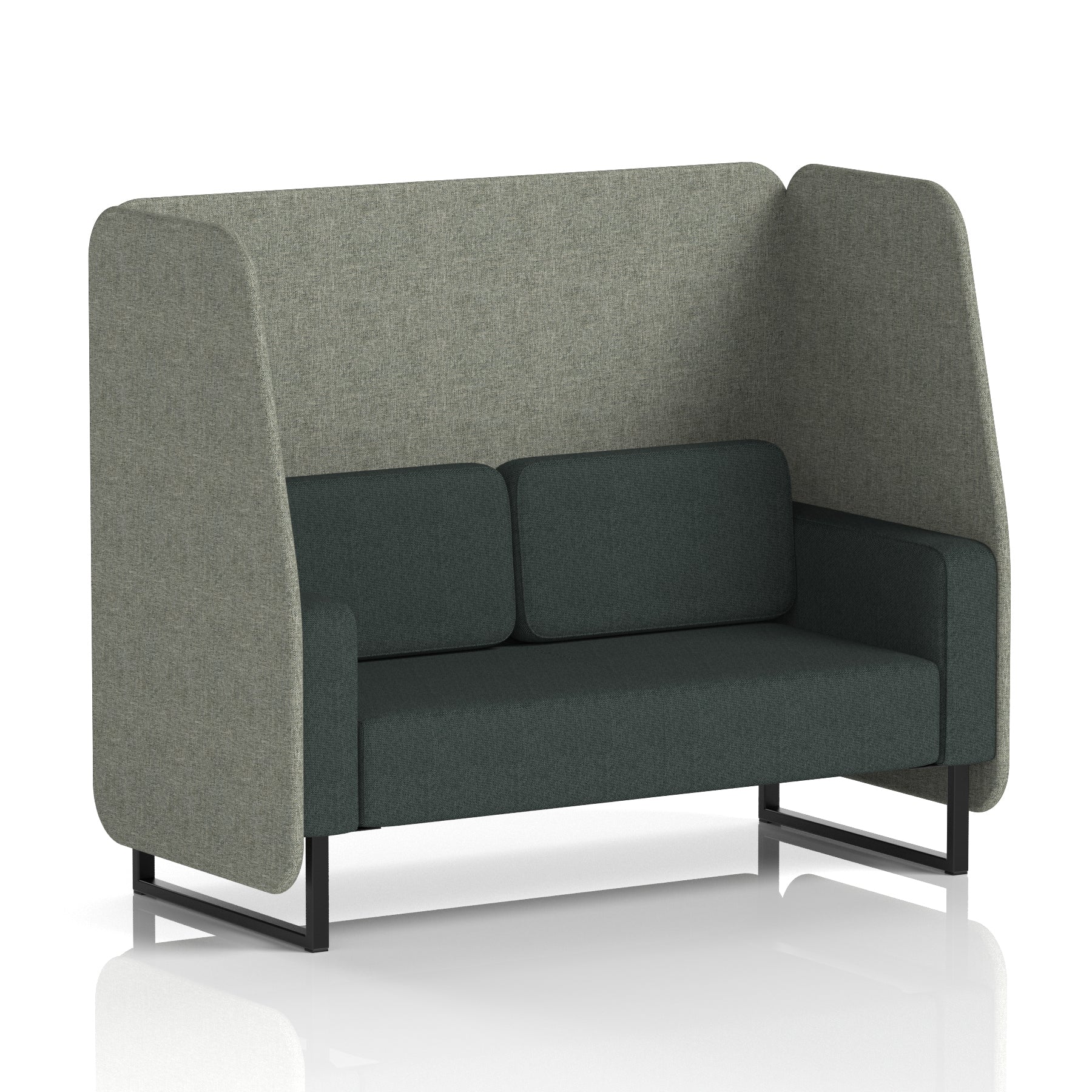 Brixworth Open Office Booth Pod, 1–3 Seater, Multiple Two-Tone Colour Options, Black or White Frame, Plywood & Fabric, Self-Assembly, 10yr Frame/5yr Fabric Warranty