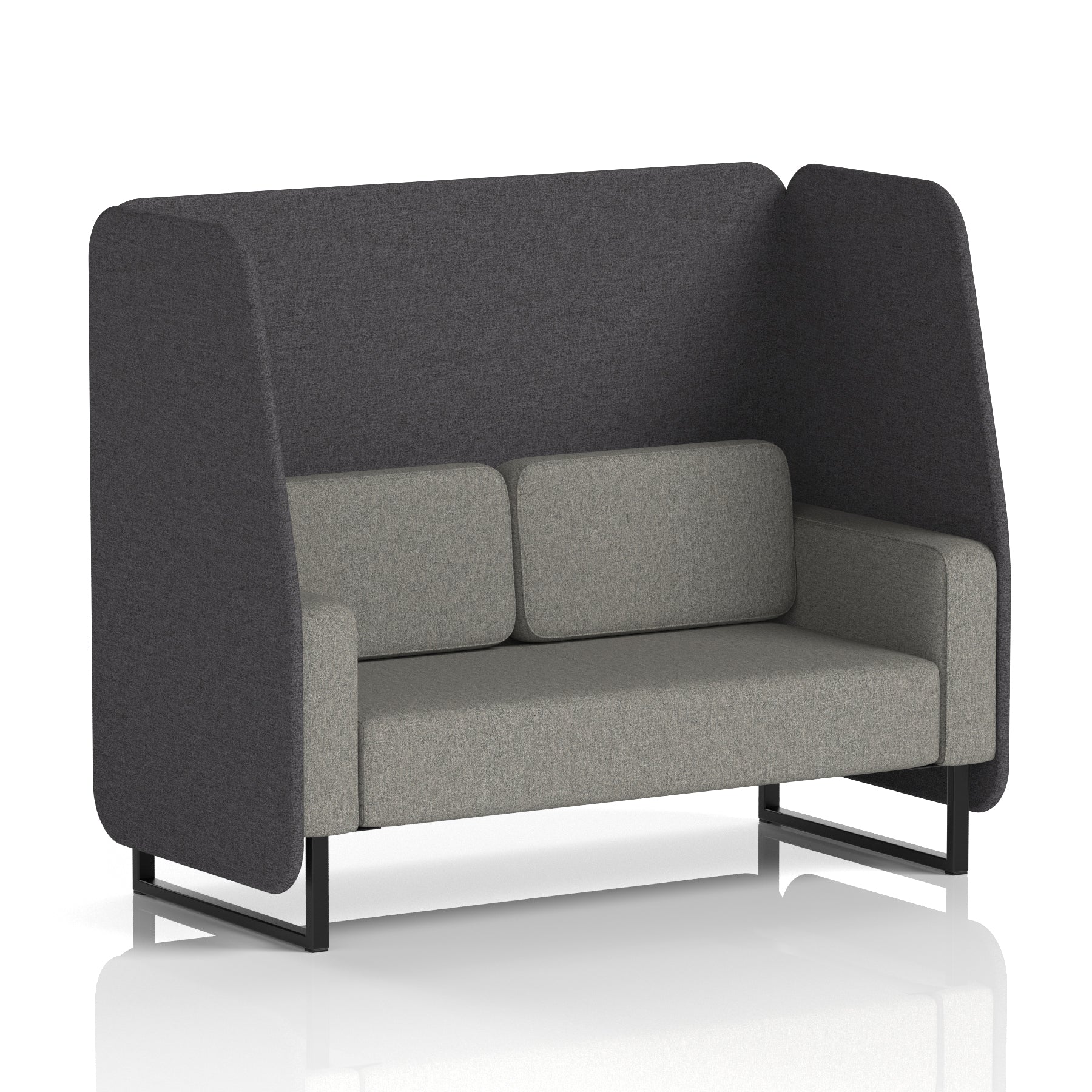 Brixworth Open Office Booth Pod, 1–3 Seater, Multiple Two-Tone Colour Options, Black or White Frame, Plywood & Fabric, Self-Assembly, 10yr Frame/5yr Fabric Warranty