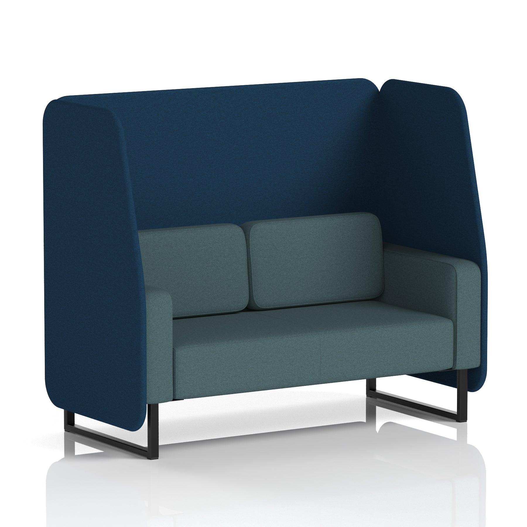 Brixworth Open Office Booth Pod, 1–3 Seater, Multiple Two-Tone Colour Options, Black or White Frame, Plywood & Fabric, Self-Assembly, 10yr Frame/5yr Fabric Warranty