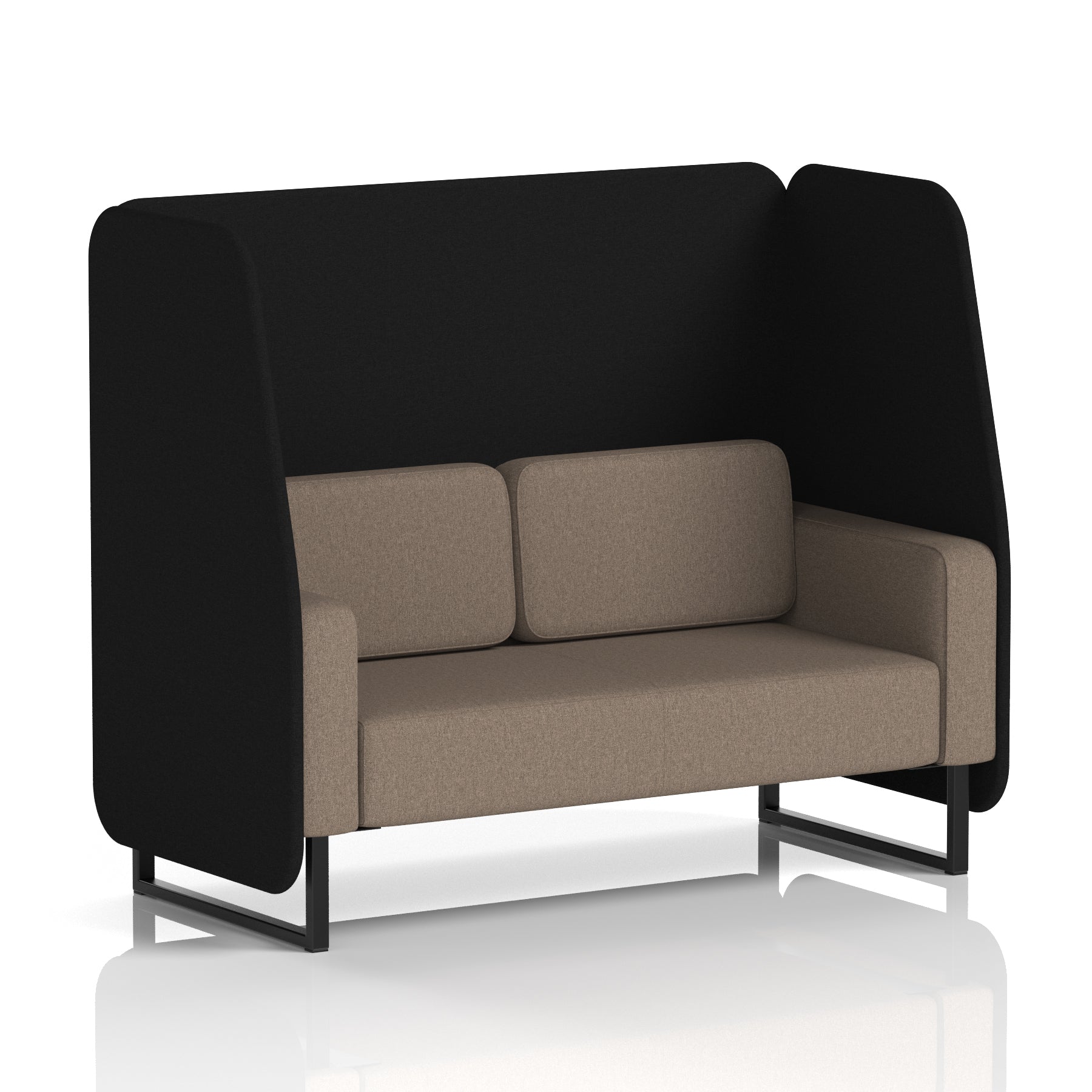 Brixworth Open Office Booth Pod, 1–3 Seater, Multiple Two-Tone Colour Options, Black or White Frame, Plywood & Fabric, Self-Assembly, 10yr Frame/5yr Fabric Warranty