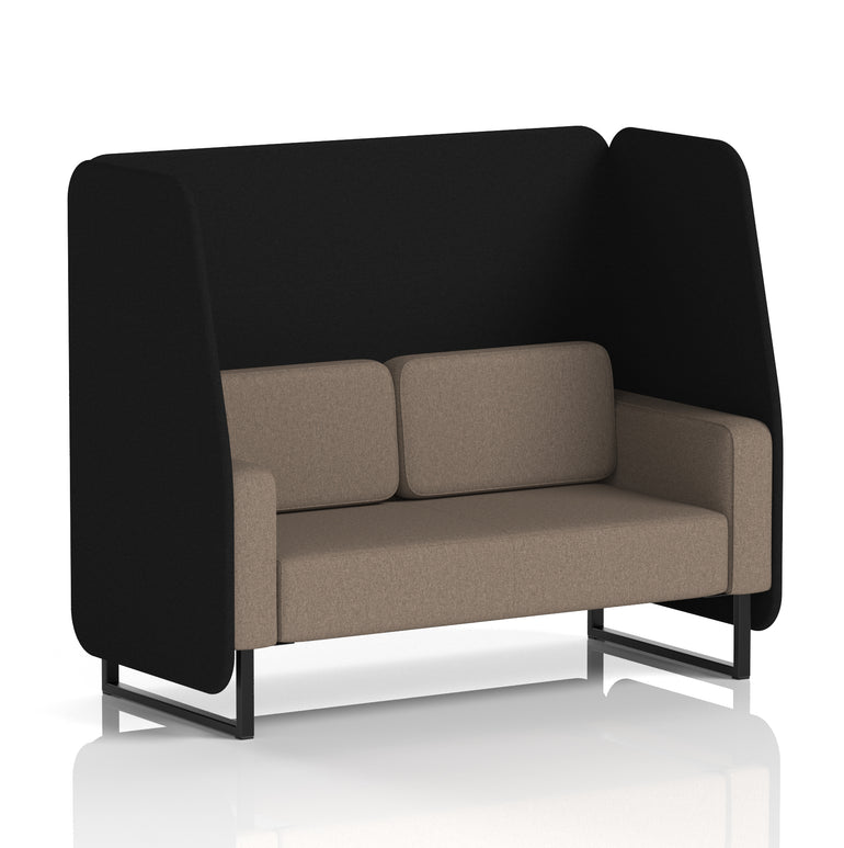 Brixworth Open Office Booth Pod, 1–3 Seater, Multiple Two-Tone Colour Options, Black or White Frame, Plywood & Fabric, Self-Assembly, 10yr Frame/5yr Fabric Warranty