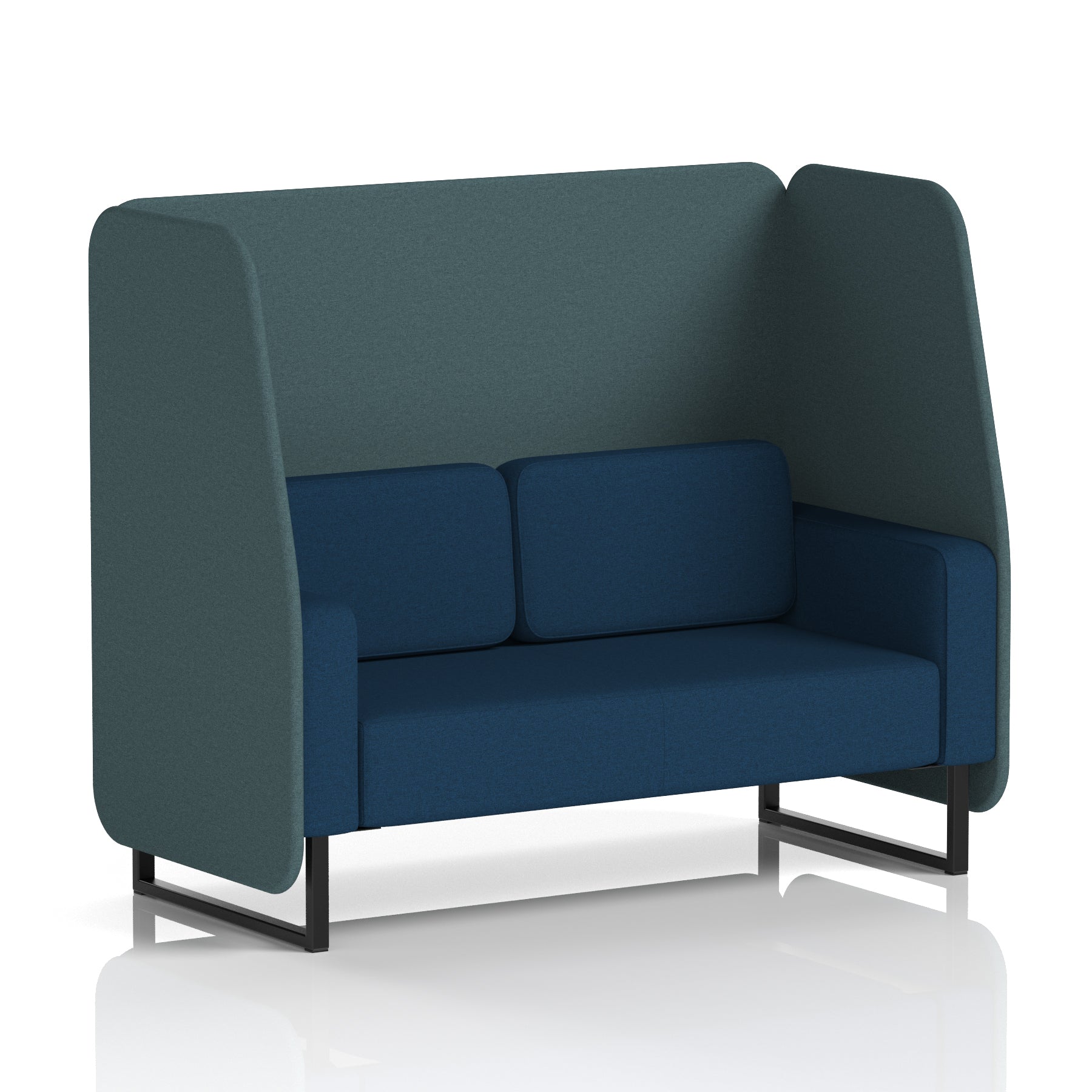 Brixworth Open Office Booth Pod, 1–3 Seater, Multiple Two-Tone Colour Options, Black or White Frame, Plywood & Fabric, Self-Assembly, 10yr Frame/5yr Fabric Warranty