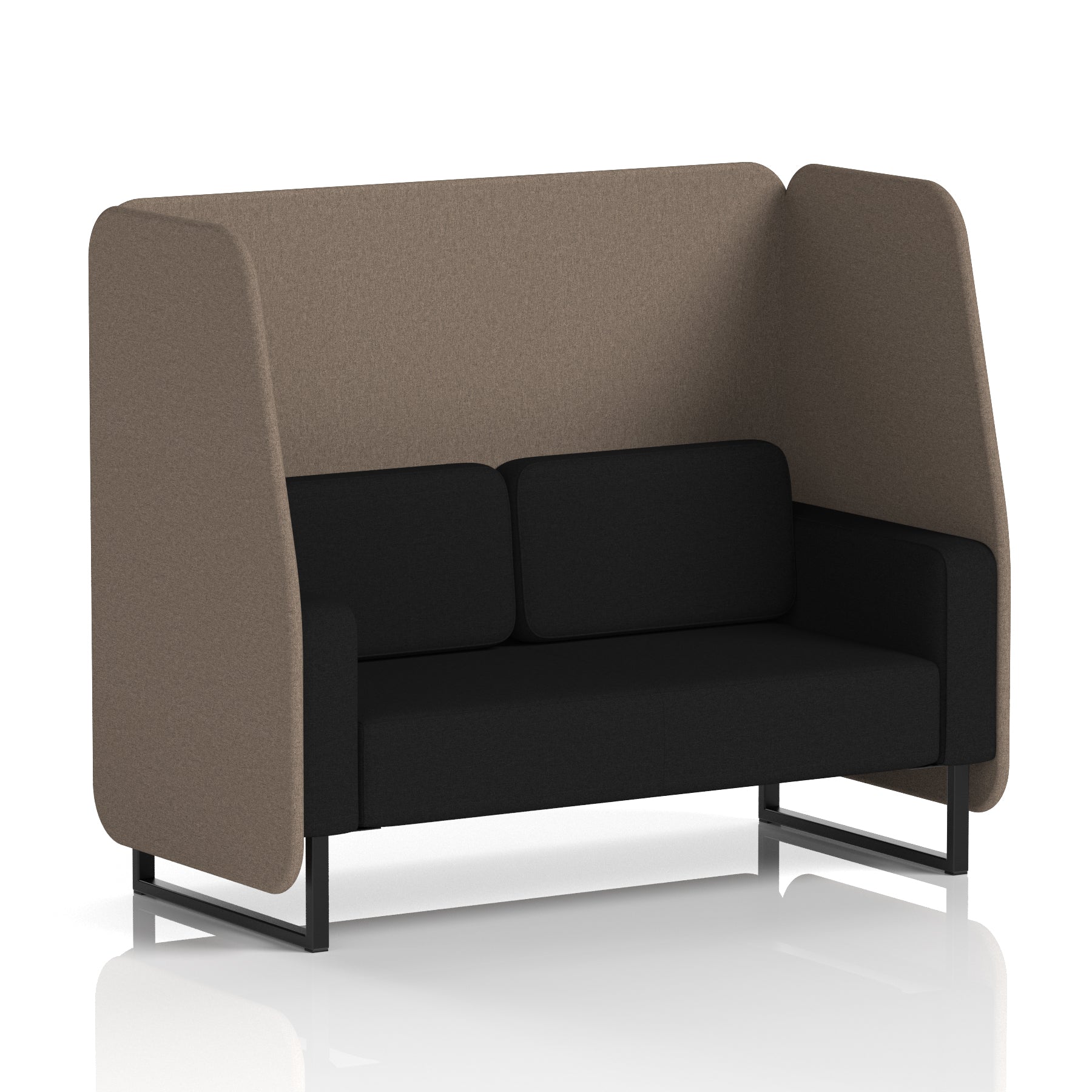 Brixworth Open Office Booth Pod, 1–3 Seater, Multiple Two-Tone Colour Options, Black or White Frame, Plywood & Fabric, Self-Assembly, 10yr Frame/5yr Fabric Warranty