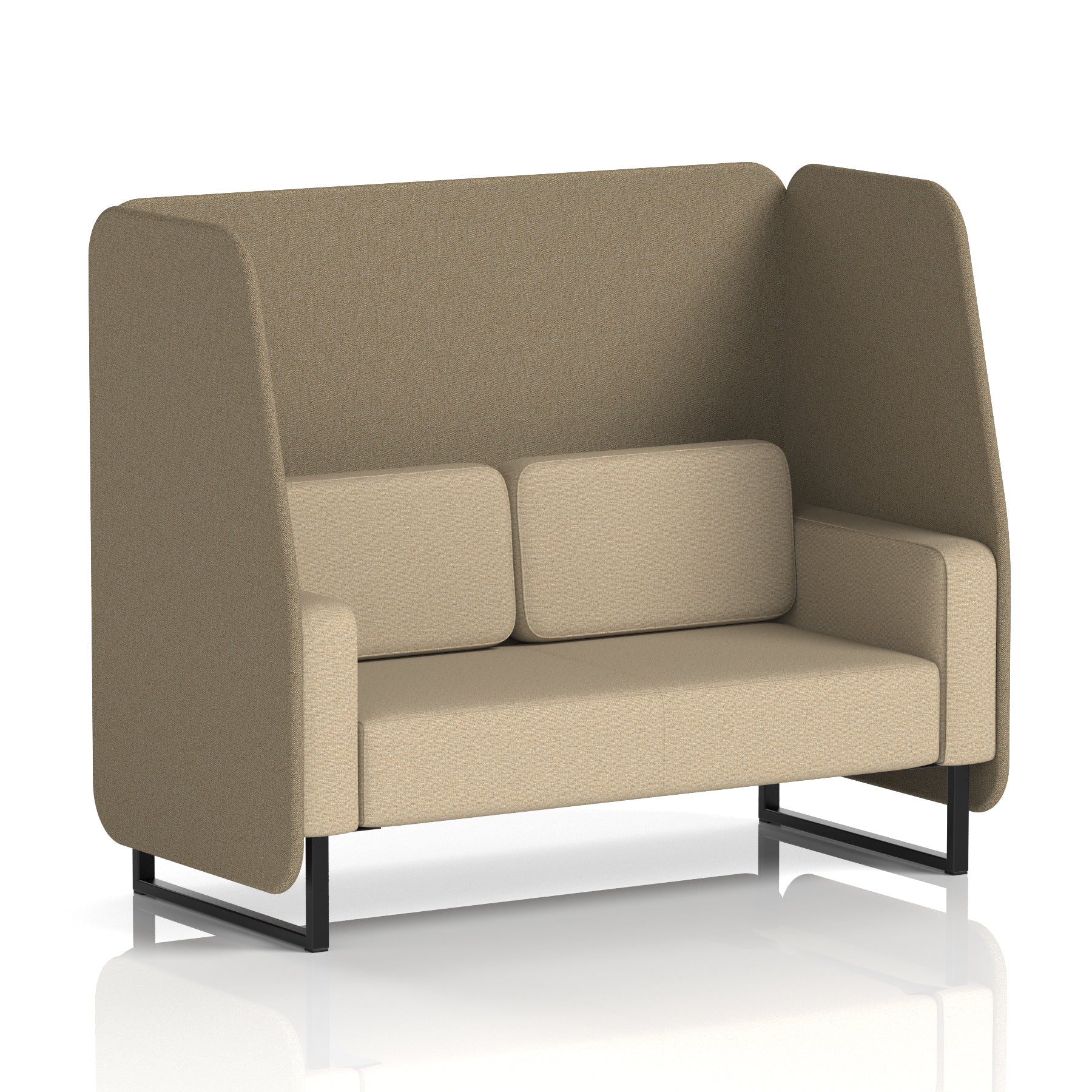Brixworth Open Office Booth Pod, 1–3 Seater, Multiple Two-Tone Colour Options, Black or White Frame, Plywood & Fabric, Self-Assembly, 10yr Frame/5yr Fabric Warranty
