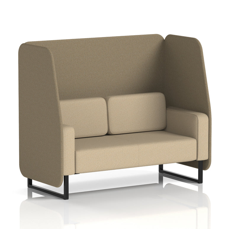 Brixworth Open Office Booth Pod, 1–3 Seater, Multiple Two-Tone Colour Options, Black or White Frame, Plywood & Fabric, Self-Assembly, 10yr Frame/5yr Fabric Warranty