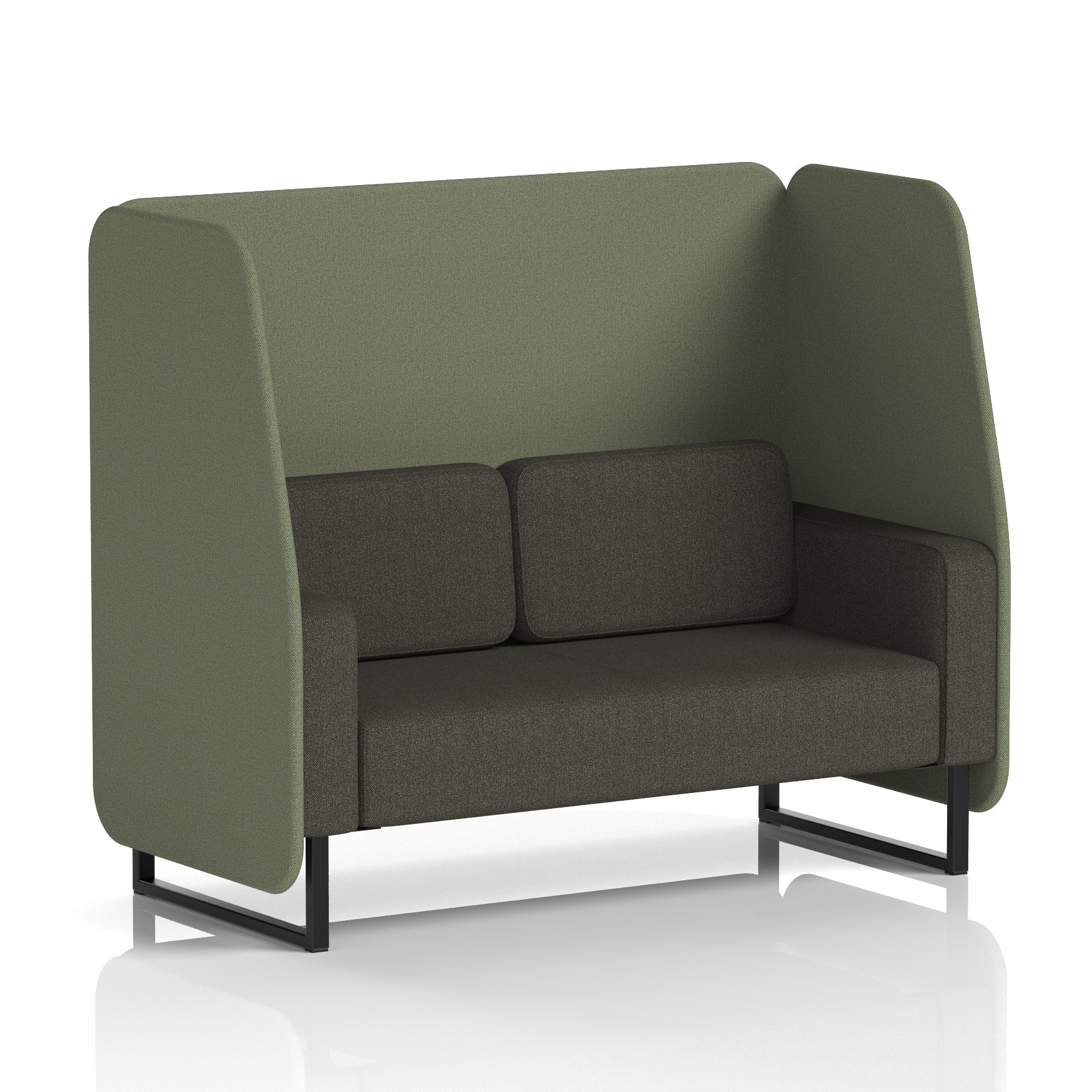 Brixworth Open Office Booth Pod, 1–3 Seater, Multiple Two-Tone Colour Options, Black or White Frame, Plywood & Fabric, Self-Assembly, 10yr Frame/5yr Fabric Warranty