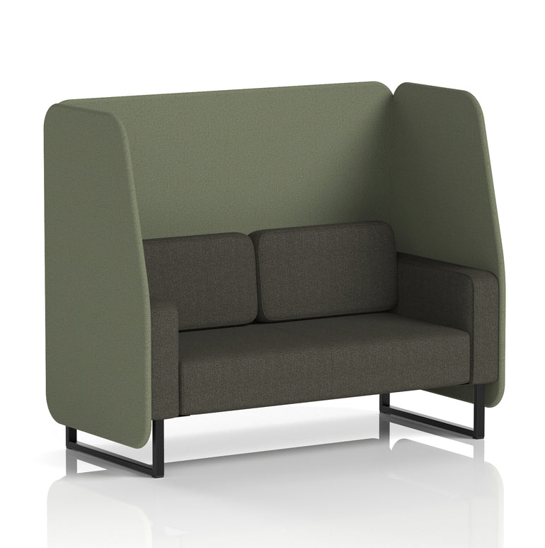 Brixworth Open Office Booth Pod, 1–3 Seater, Multiple Two-Tone Colour Options, Black or White Frame, Plywood & Fabric, Self-Assembly, 10yr Frame/5yr Fabric Warranty