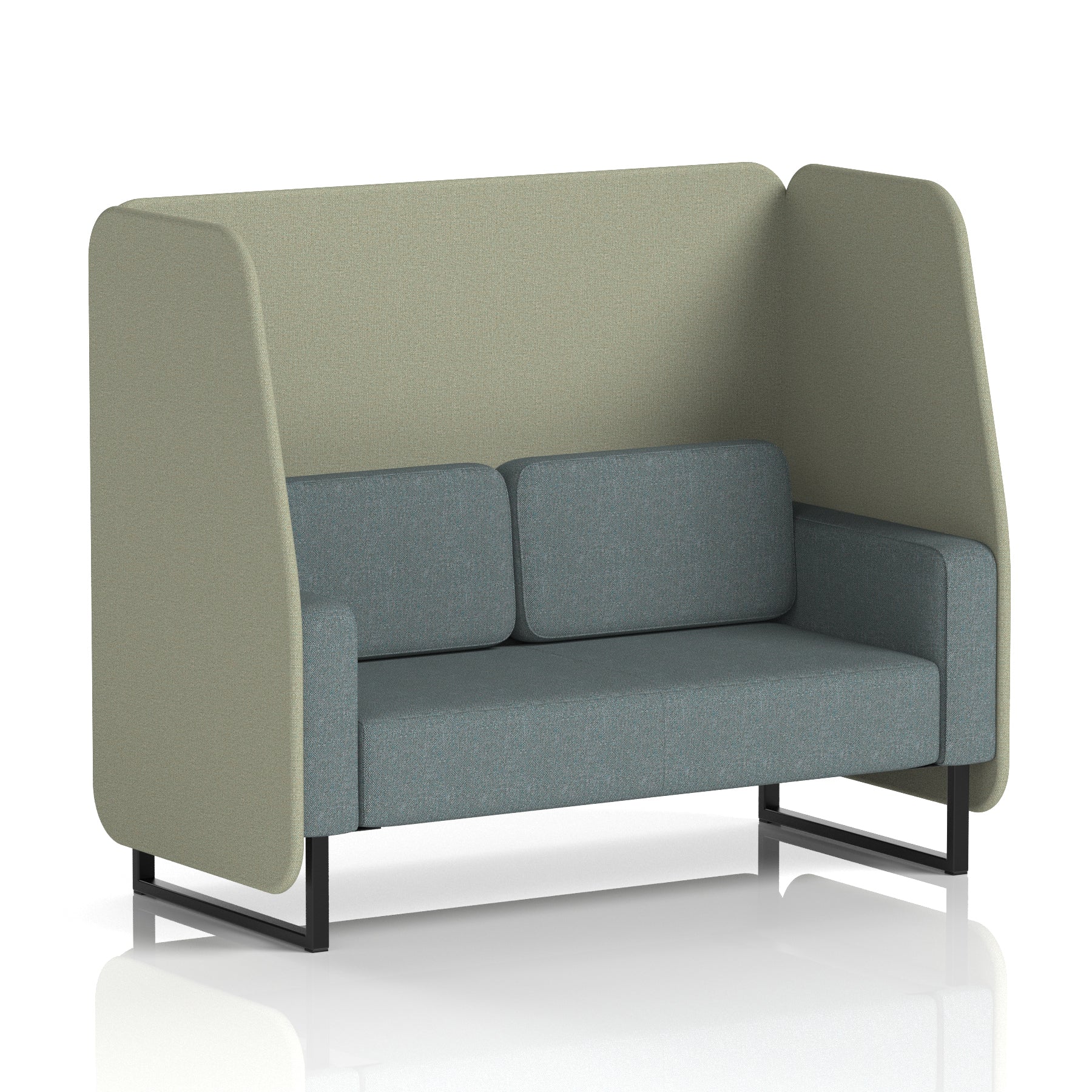 Brixworth Open Office Booth Pod, 1–3 Seater, Multiple Two-Tone Colour Options, Black or White Frame, Plywood & Fabric, Self-Assembly, 10yr Frame/5yr Fabric Warranty