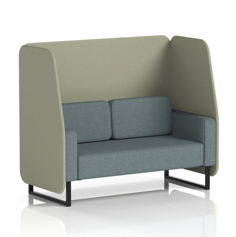 Brixworth Open Office Booth Pod, 1–3 Seater, Multiple Two-Tone Colour Options, Black or White Frame, Plywood & Fabric, Self-Assembly, 10yr Frame/5yr Fabric Warranty