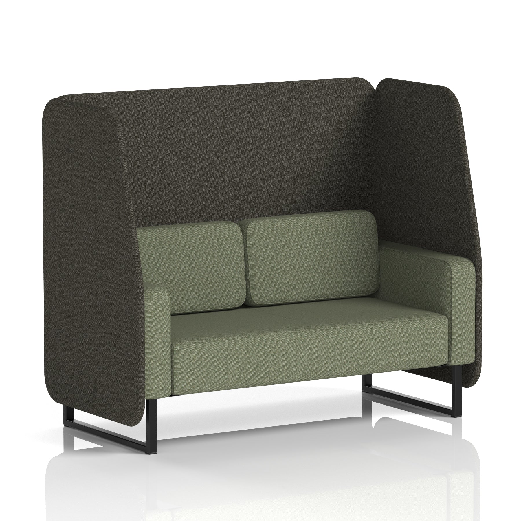 Brixworth Open Office Booth Pod, 1–3 Seater, Multiple Two-Tone Colour Options, Black or White Frame, Plywood & Fabric, Self-Assembly, 10yr Frame/5yr Fabric Warranty