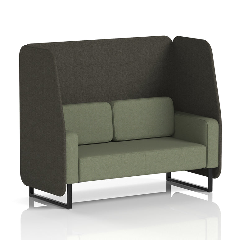 Brixworth Open Office Booth Pod, 1–3 Seater, Multiple Two-Tone Colour Options, Black or White Frame, Plywood & Fabric, Self-Assembly, 10yr Frame/5yr Fabric Warranty