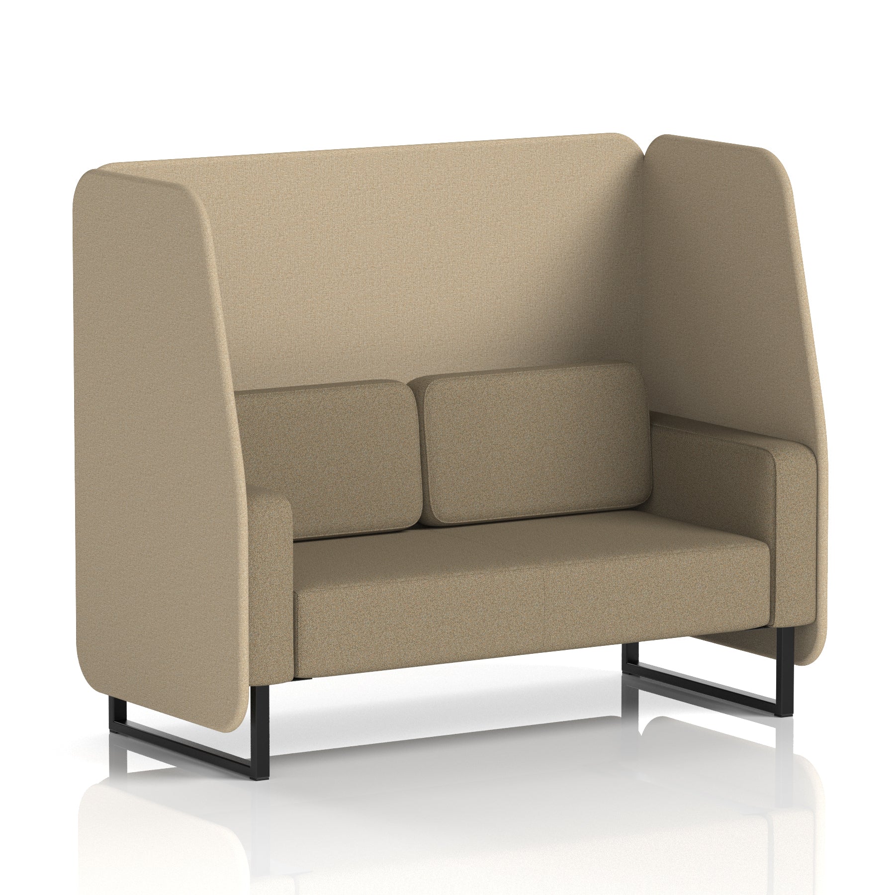 Brixworth Open Office Booth Pod, 1–3 Seater, Multiple Two-Tone Colour Options, Black or White Frame, Plywood & Fabric, Self-Assembly, 10yr Frame/5yr Fabric Warranty