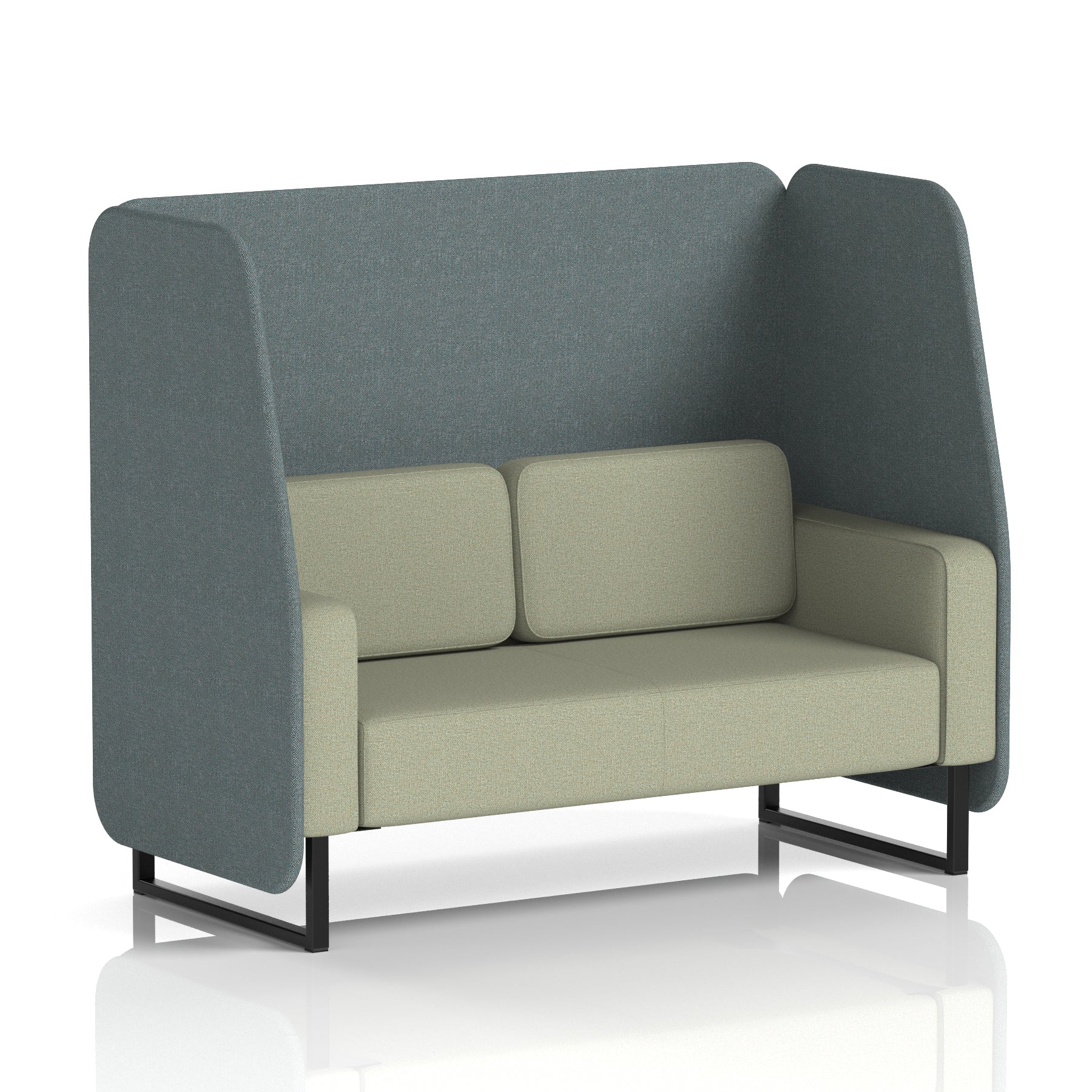 Brixworth Open Office Booth Pod, 1–3 Seater, Multiple Two-Tone Colour Options, Black or White Frame, Plywood & Fabric, Self-Assembly, 10yr Frame/5yr Fabric Warranty