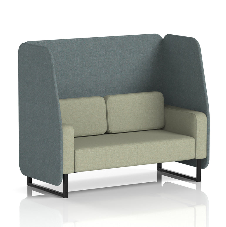 Brixworth Open Office Booth Pod, 1–3 Seater, Multiple Two-Tone Colour Options, Black or White Frame, Plywood & Fabric, Self-Assembly, 10yr Frame/5yr Fabric Warranty