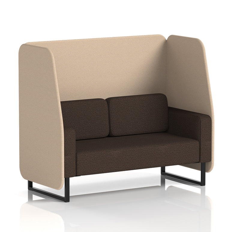 Brixworth Open Office Booth Pod, 1–3 Seater, Multiple Two-Tone Colour Options, Black or White Frame, Plywood & Fabric, Self-Assembly, 10yr Frame/5yr Fabric Warranty