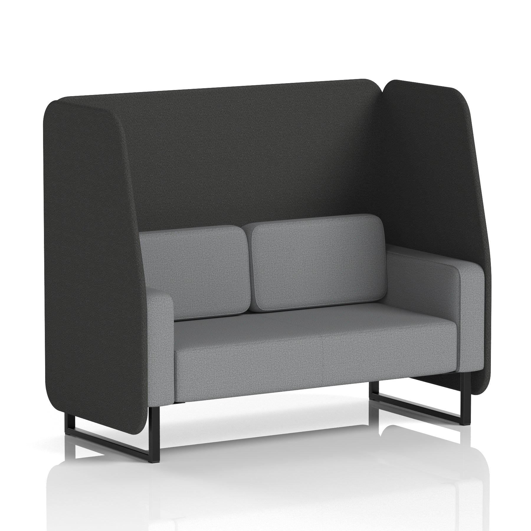 Brixworth Open Office Booth Pod, 1–3 Seater, Multiple Two-Tone Colour Options, Black or White Frame, Plywood & Fabric, Self-Assembly, 10yr Frame/5yr Fabric Warranty