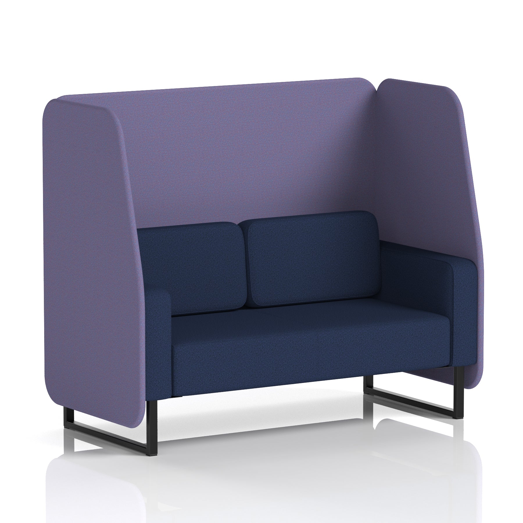 Brixworth Open Office Booth Pod, 1–3 Seater, Multiple Two-Tone Colour Options, Black or White Frame, Plywood & Fabric, Self-Assembly, 10yr Frame/5yr Fabric Warranty