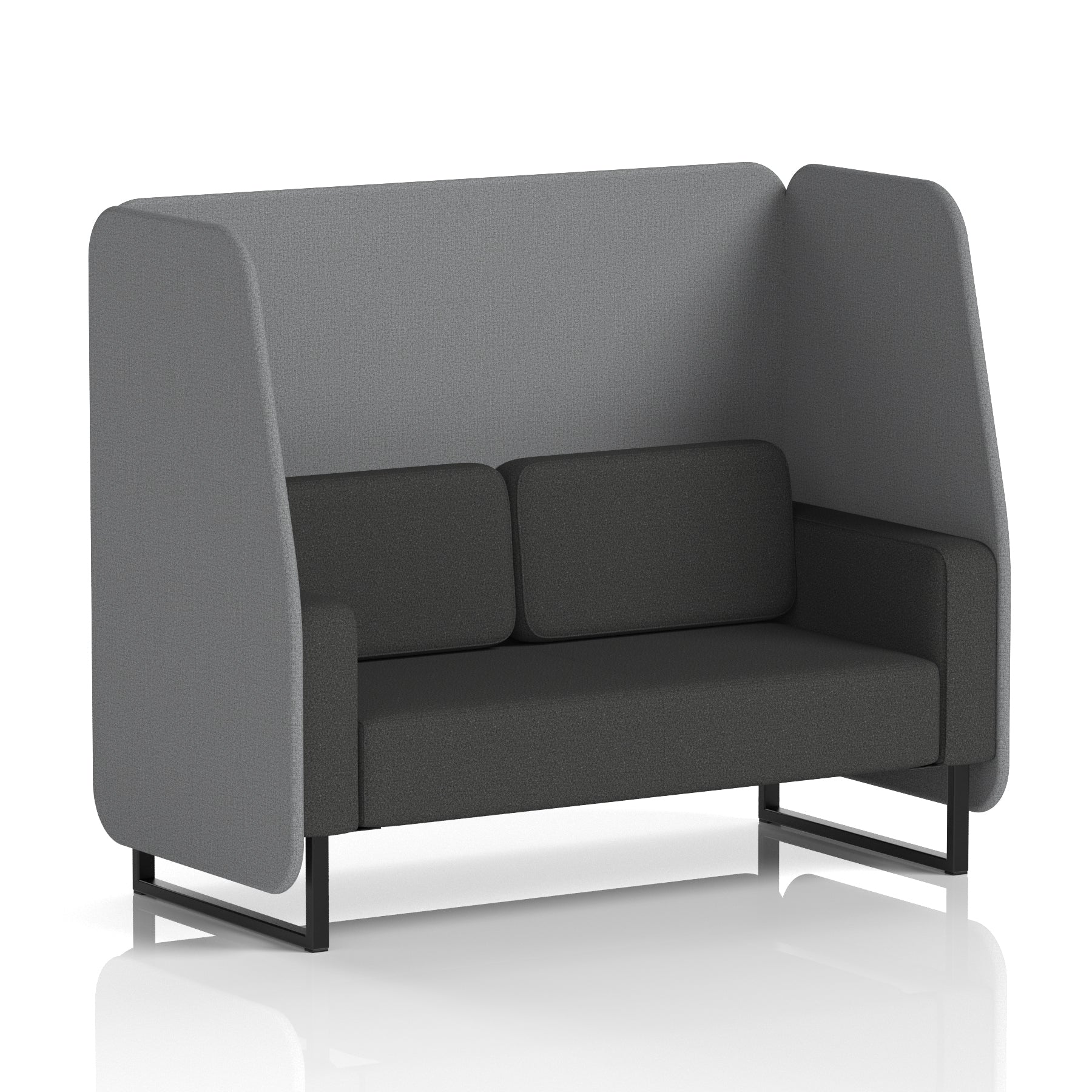 Brixworth Open Office Booth Pod, 1–3 Seater, Multiple Two-Tone Colour Options, Black or White Frame, Plywood & Fabric, Self-Assembly, 10yr Frame/5yr Fabric Warranty