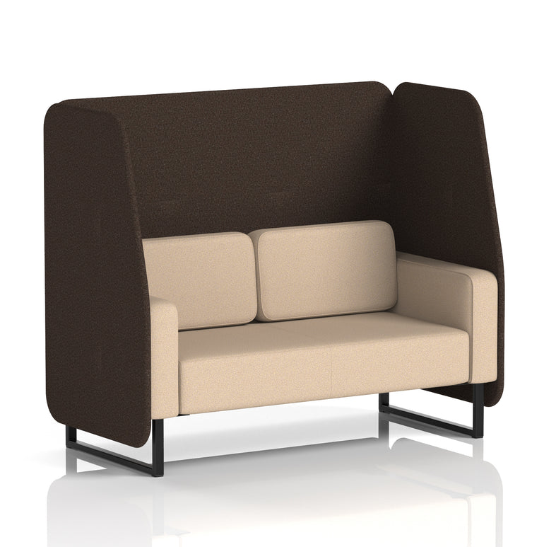 Brixworth Open Office Booth Pod, 1–3 Seater, Multiple Two-Tone Colour Options, Black or White Frame, Plywood & Fabric, Self-Assembly, 10yr Frame/5yr Fabric Warranty