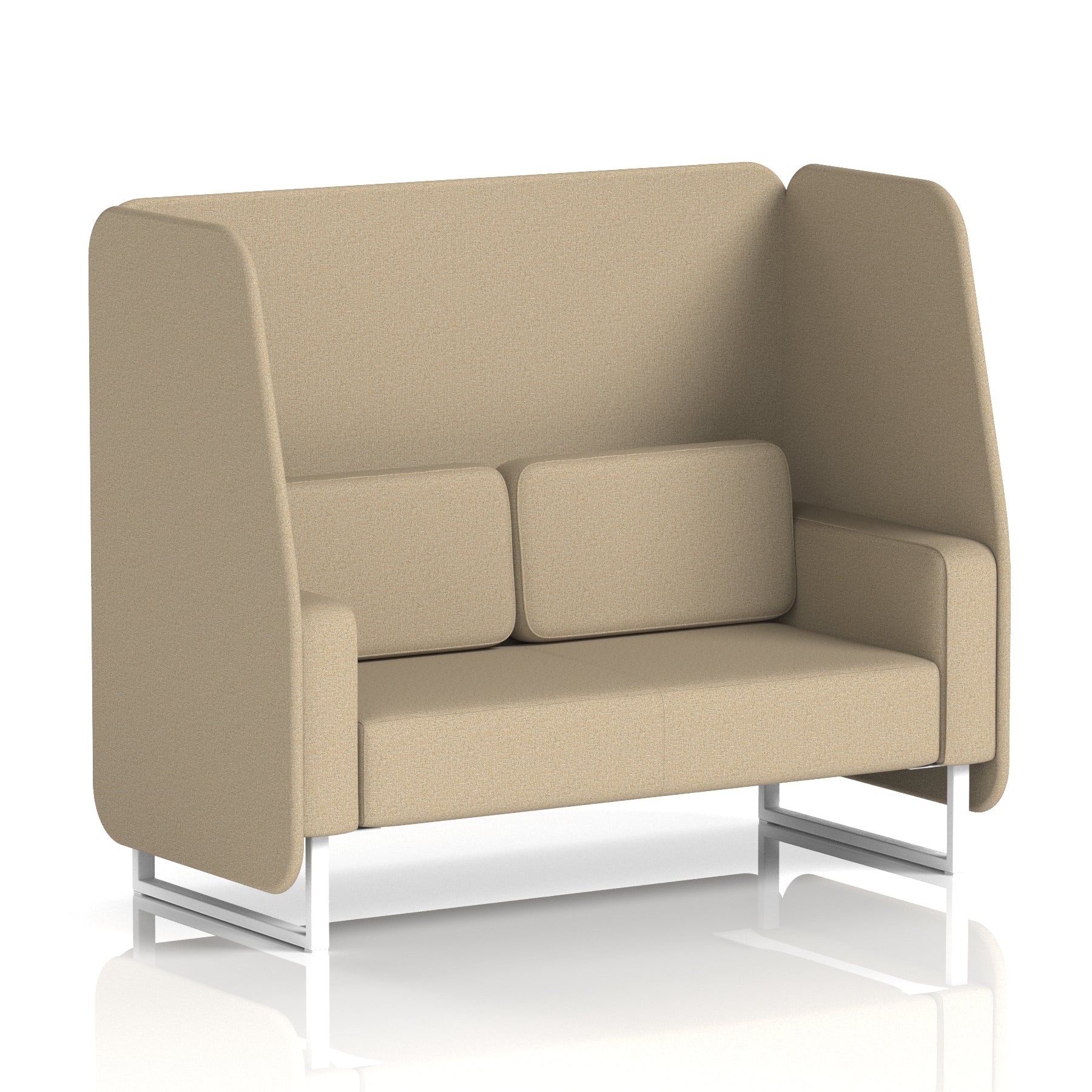 Brixworth Open Booth Single Tone – 1/2/3 Seater, Multiple Panel & Sofa Colours, Black or White Frame, Self-Assembly, Plywood & Fabric, 10yr Frame Warranty – Office Seating Pod