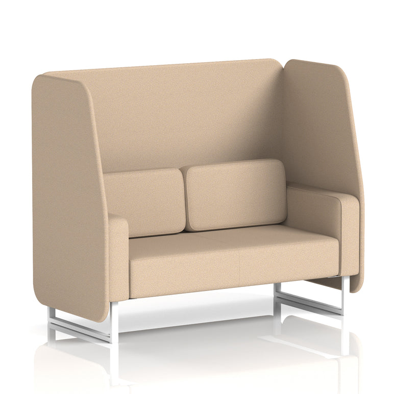 Brixworth Open Booth Single Tone – 1/2/3 Seater, Multiple Panel & Sofa Colours, Black or White Frame, Self-Assembly, Plywood & Fabric, 10yr Frame Warranty – Office Seating Pod