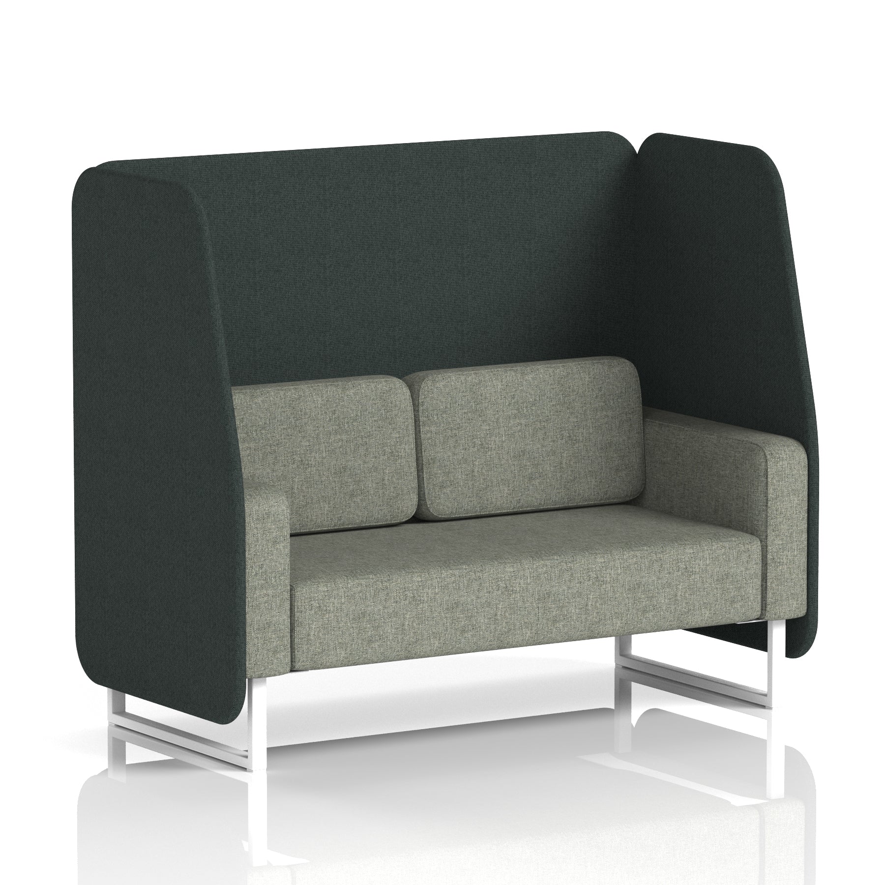 Brixworth Open Office Booth Pod, 1–3 Seater, Multiple Two-Tone Colour Options, Black or White Frame, Plywood & Fabric, Self-Assembly, 10yr Frame/5yr Fabric Warranty