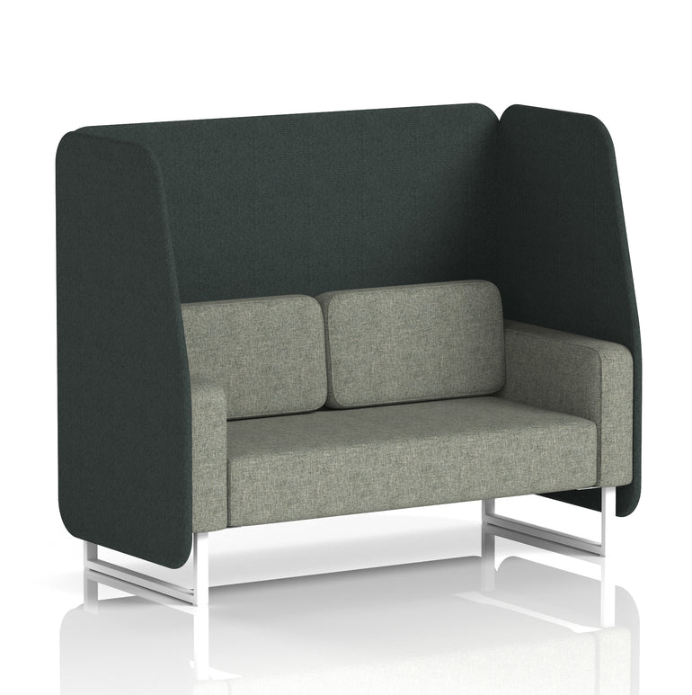 Brixworth Open Office Booth Pod, 1–3 Seater, Multiple Two-Tone Colour Options, Black or White Frame, Plywood & Fabric, Self-Assembly, 10yr Frame/5yr Fabric Warranty