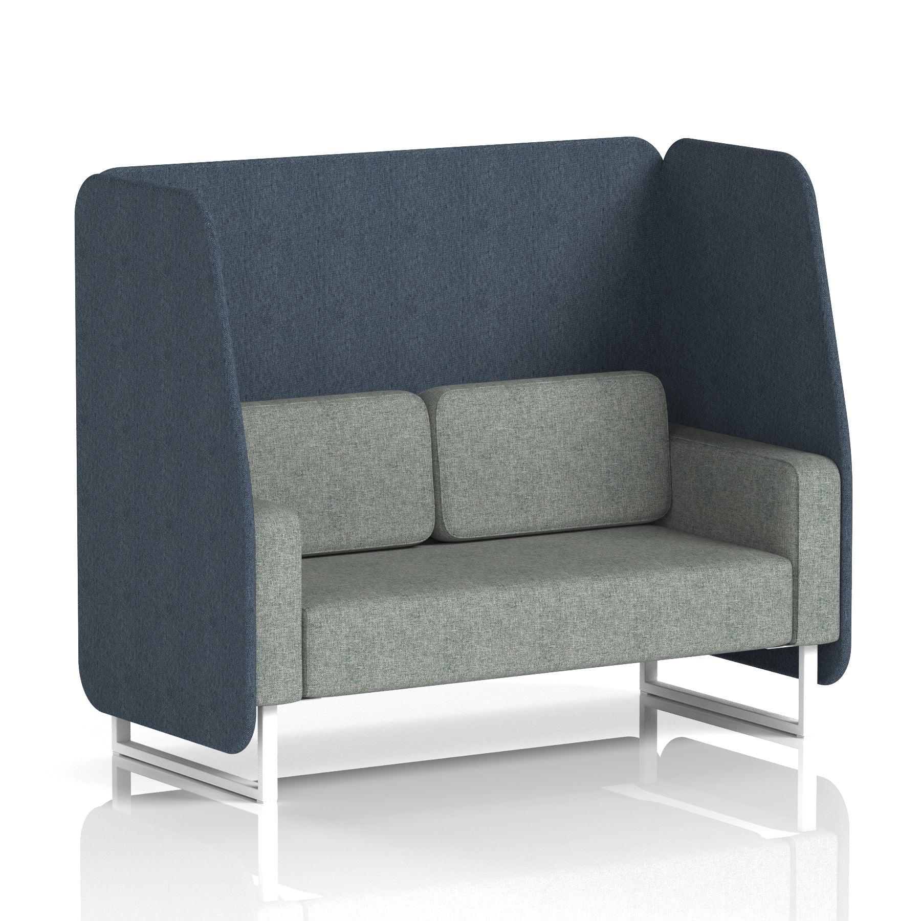 Brixworth Open Office Booth Pod, 1–3 Seater, Multiple Two-Tone Colour Options, Black or White Frame, Plywood & Fabric, Self-Assembly, 10yr Frame/5yr Fabric Warranty