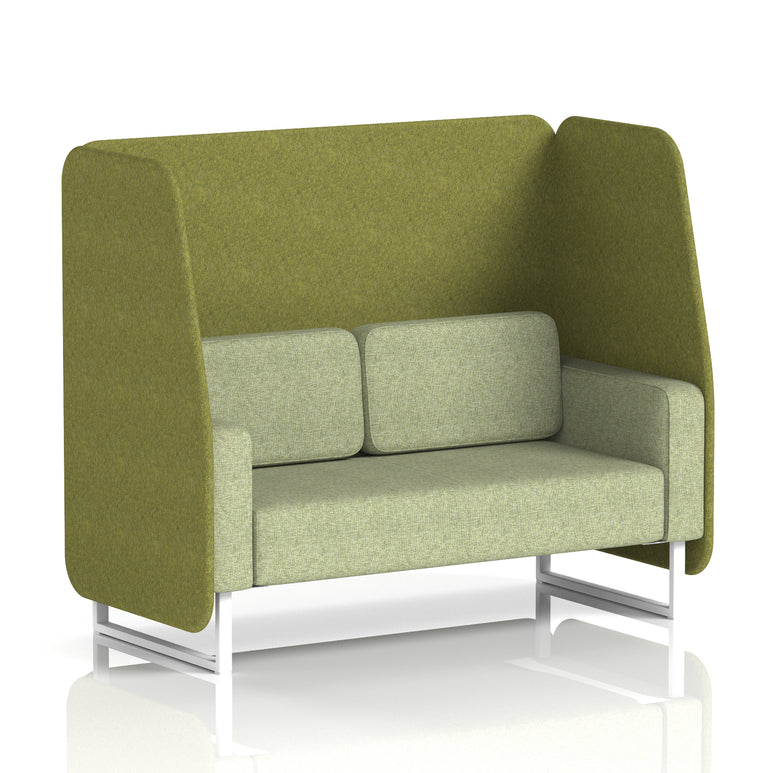 Brixworth Open Office Booth Pod, 1–3 Seater, Multiple Two-Tone Colour Options, Black or White Frame, Plywood & Fabric, Self-Assembly, 10yr Frame/5yr Fabric Warranty