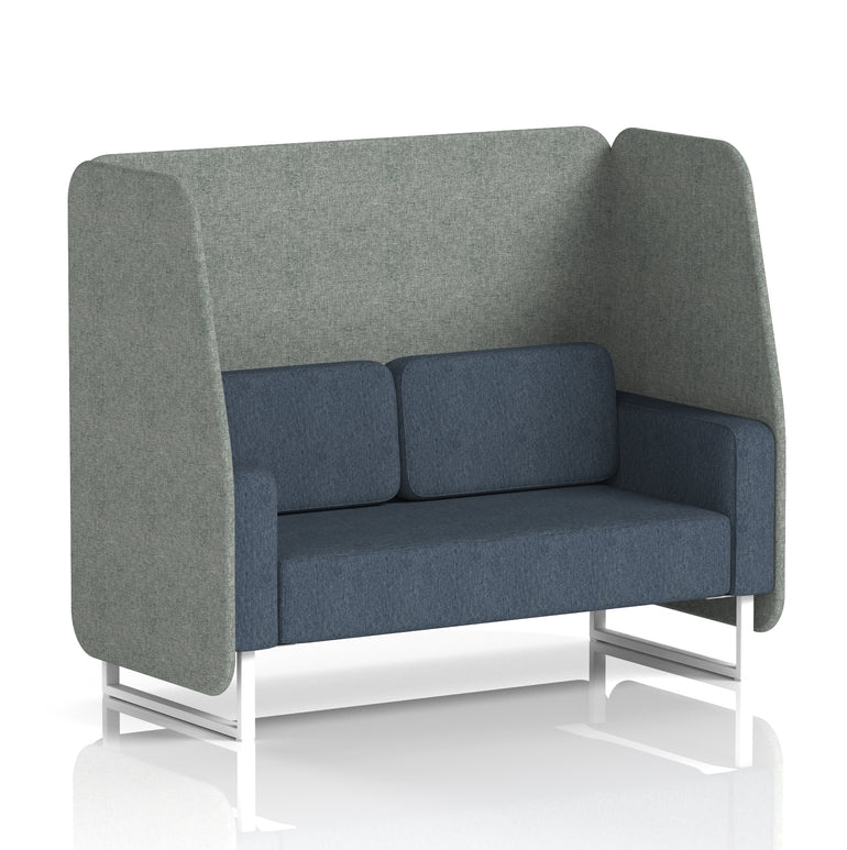 Brixworth Open Office Booth Pod, 1–3 Seater, Multiple Two-Tone Colour Options, Black or White Frame, Plywood & Fabric, Self-Assembly, 10yr Frame/5yr Fabric Warranty