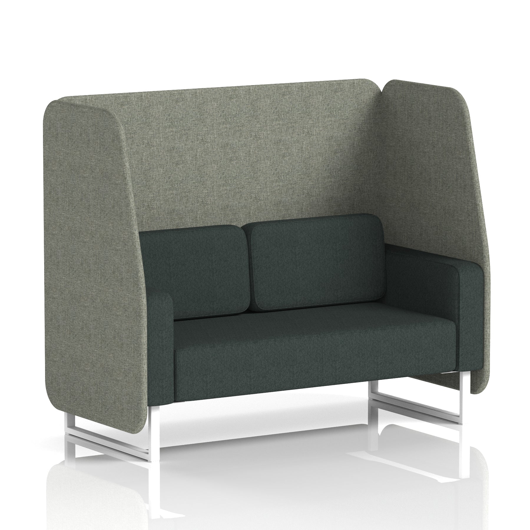 Brixworth Open Office Booth Pod, 1–3 Seater, Multiple Two-Tone Colour Options, Black or White Frame, Plywood & Fabric, Self-Assembly, 10yr Frame/5yr Fabric Warranty