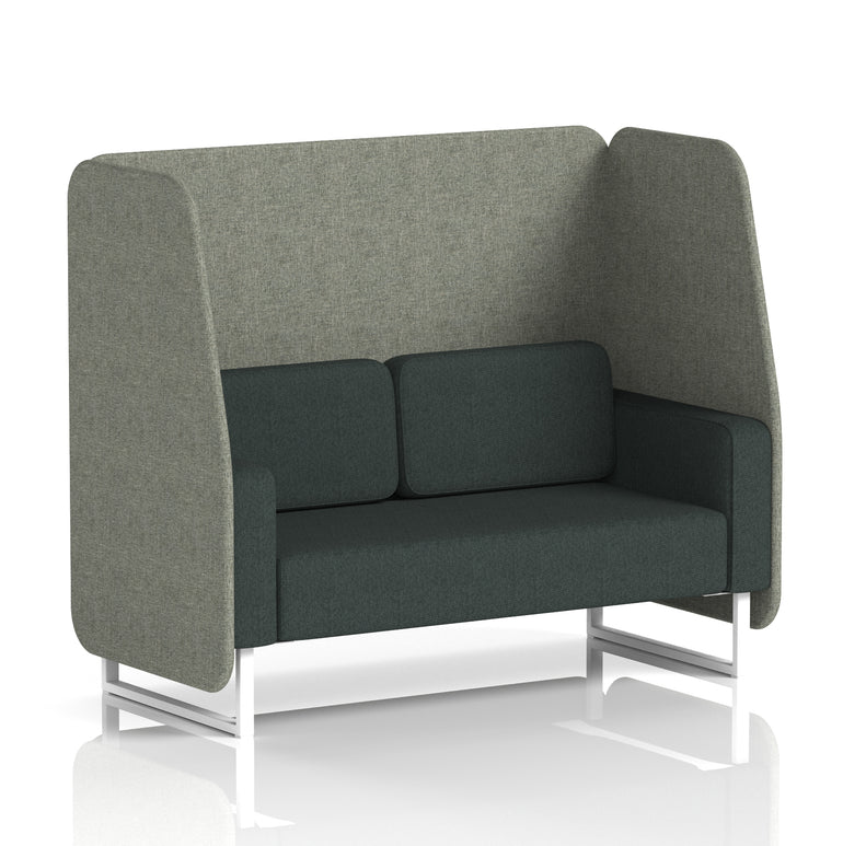 Brixworth Open Office Booth Pod, 1–3 Seater, Multiple Two-Tone Colour Options, Black or White Frame, Plywood & Fabric, Self-Assembly, 10yr Frame/5yr Fabric Warranty