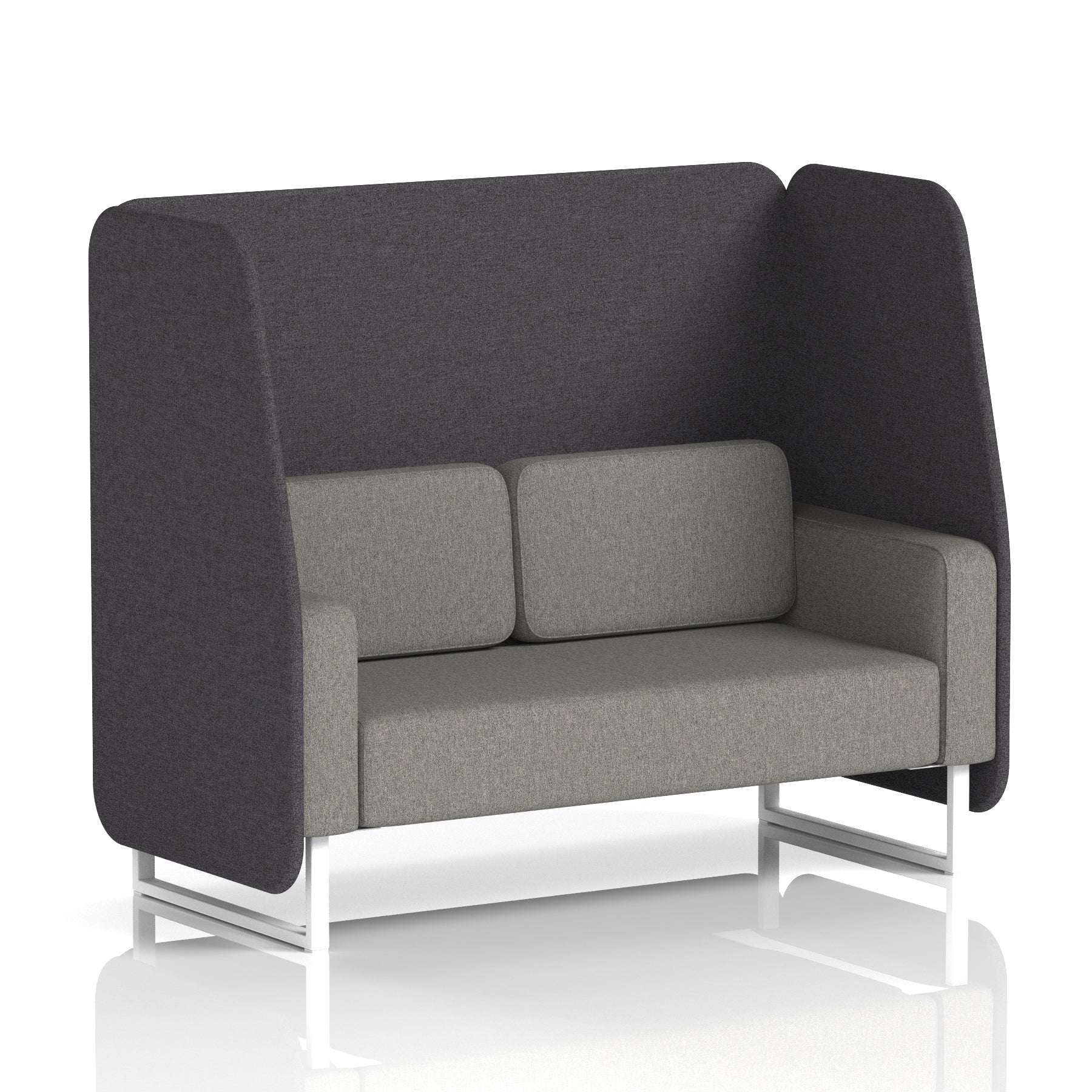 Brixworth Open Office Booth Pod, 1–3 Seater, Multiple Two-Tone Colour Options, Black or White Frame, Plywood & Fabric, Self-Assembly, 10yr Frame/5yr Fabric Warranty