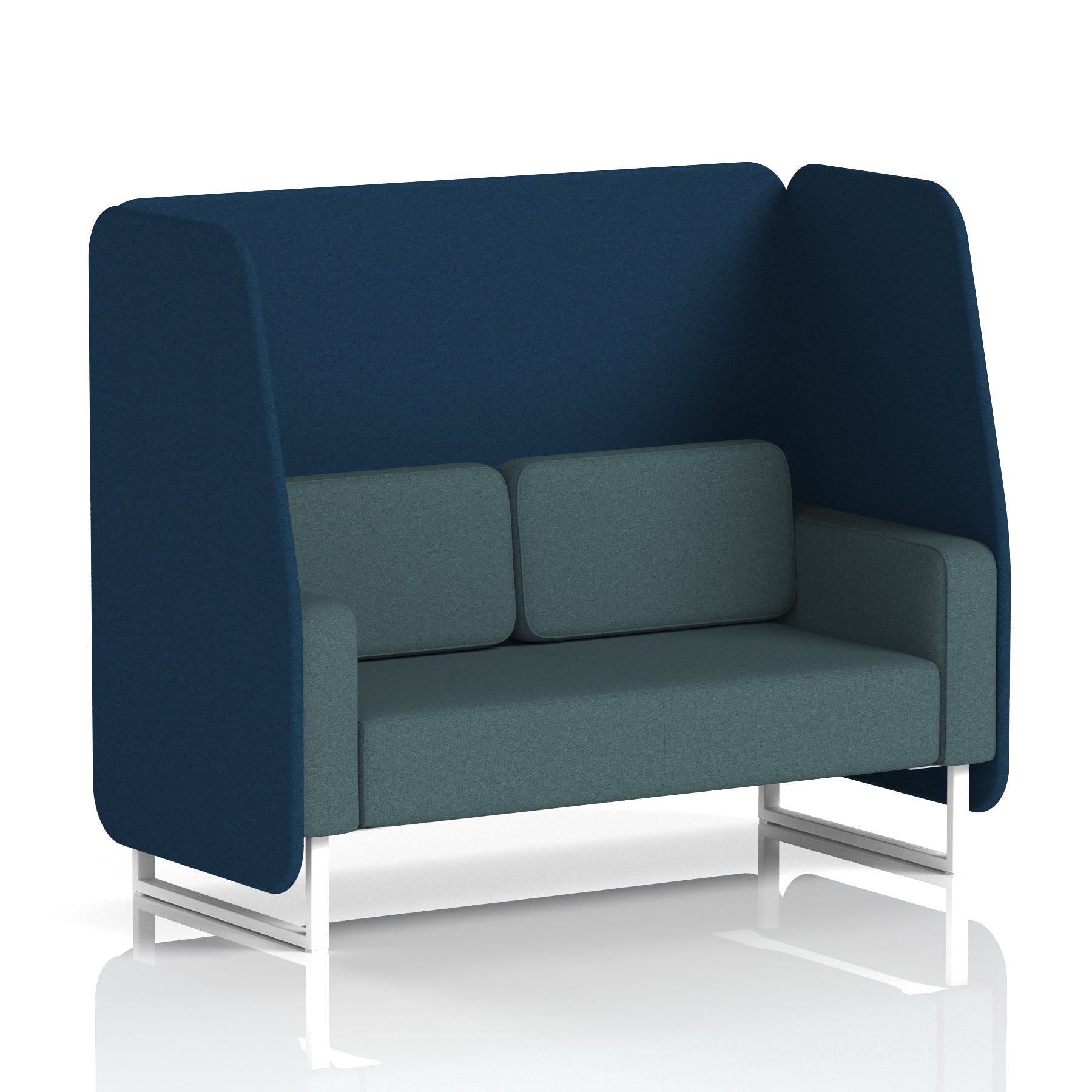 Brixworth Open Office Booth Pod, 1–3 Seater, Multiple Two-Tone Colour Options, Black or White Frame, Plywood & Fabric, Self-Assembly, 10yr Frame/5yr Fabric Warranty