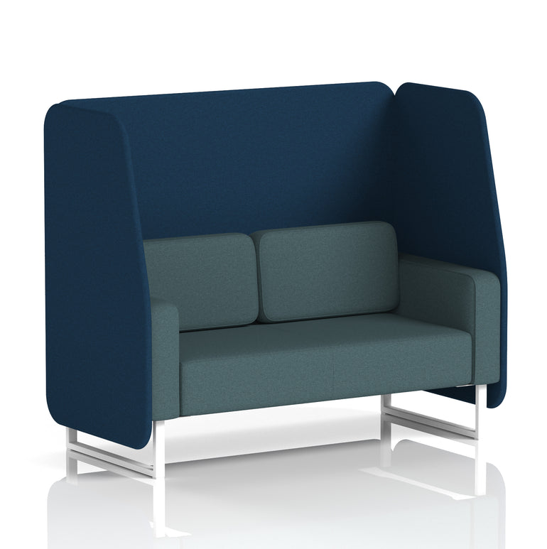 Brixworth Open Office Booth Pod, 1–3 Seater, Multiple Two-Tone Colour Options, Black or White Frame, Plywood & Fabric, Self-Assembly, 10yr Frame/5yr Fabric Warranty