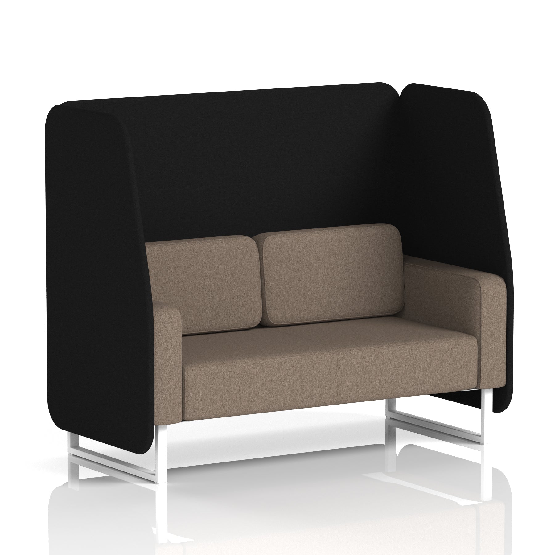 Brixworth Open Office Booth Pod, 1–3 Seater, Multiple Two-Tone Colour Options, Black or White Frame, Plywood & Fabric, Self-Assembly, 10yr Frame/5yr Fabric Warranty