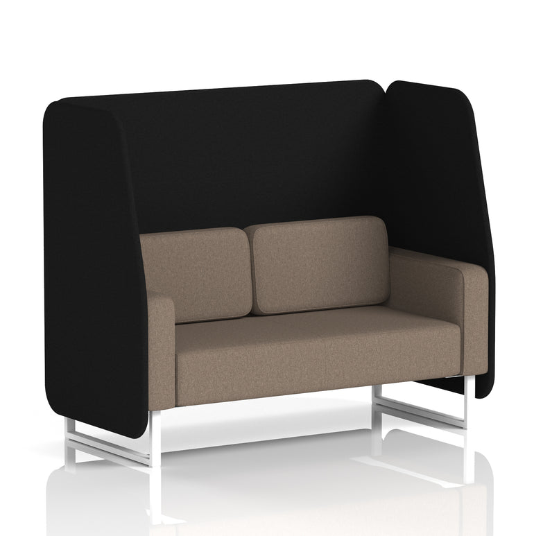 Brixworth Open Office Booth Pod, 1–3 Seater, Multiple Two-Tone Colour Options, Black or White Frame, Plywood & Fabric, Self-Assembly, 10yr Frame/5yr Fabric Warranty