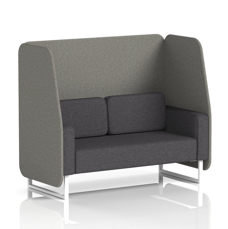 Brixworth Open Office Booth Pod, 1–3 Seater, Multiple Two-Tone Colour Options, Black or White Frame, Plywood & Fabric, Self-Assembly, 10yr Frame/5yr Fabric Warranty