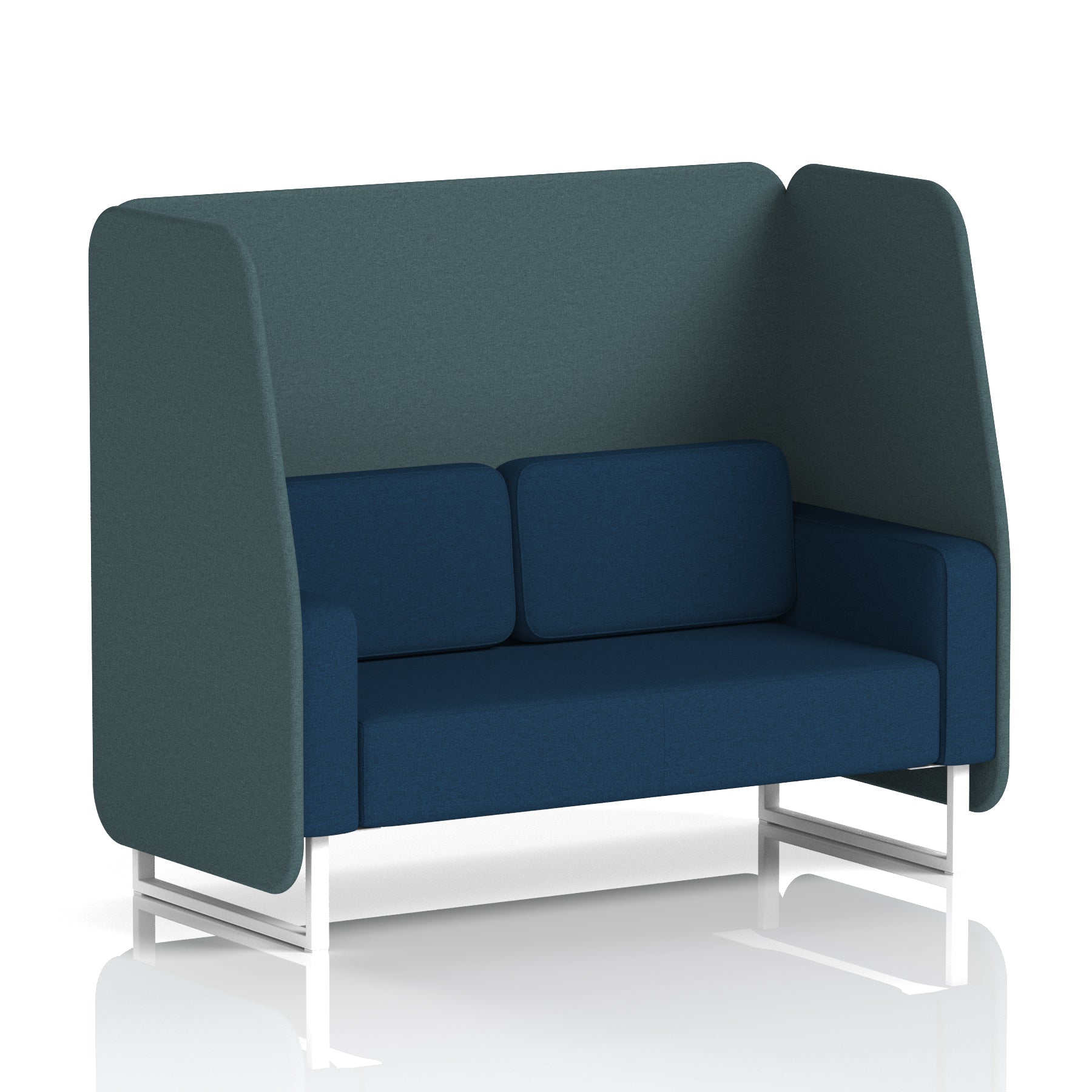 Brixworth Open Office Booth Pod, 1–3 Seater, Multiple Two-Tone Colour Options, Black or White Frame, Plywood & Fabric, Self-Assembly, 10yr Frame/5yr Fabric Warranty