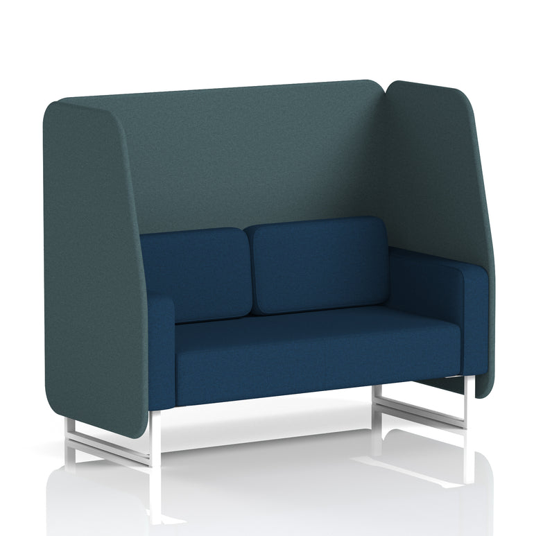 Brixworth Open Office Booth Pod, 1–3 Seater, Multiple Two-Tone Colour Options, Black or White Frame, Plywood & Fabric, Self-Assembly, 10yr Frame/5yr Fabric Warranty