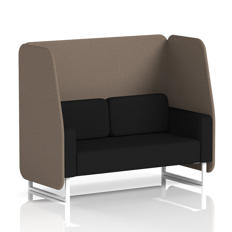Brixworth Open Office Booth Pod, 1–3 Seater, Multiple Two-Tone Colour Options, Black or White Frame, Plywood & Fabric, Self-Assembly, 10yr Frame/5yr Fabric Warranty