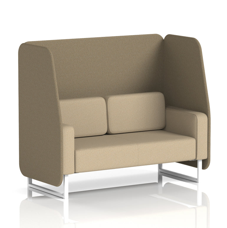 Brixworth Open Office Booth Pod, 1–3 Seater, Multiple Two-Tone Colour Options, Black or White Frame, Plywood & Fabric, Self-Assembly, 10yr Frame/5yr Fabric Warranty