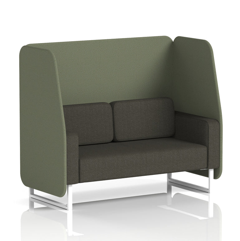Brixworth Open Office Booth Pod, 1–3 Seater, Multiple Two-Tone Colour Options, Black or White Frame, Plywood & Fabric, Self-Assembly, 10yr Frame/5yr Fabric Warranty