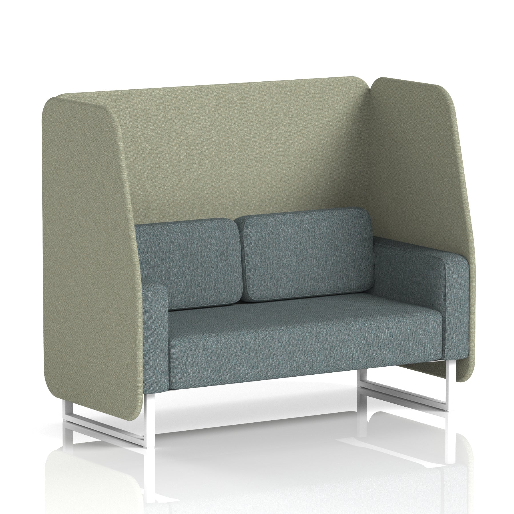 Brixworth Open Office Booth Pod, 1–3 Seater, Multiple Two-Tone Colour Options, Black or White Frame, Plywood & Fabric, Self-Assembly, 10yr Frame/5yr Fabric Warranty